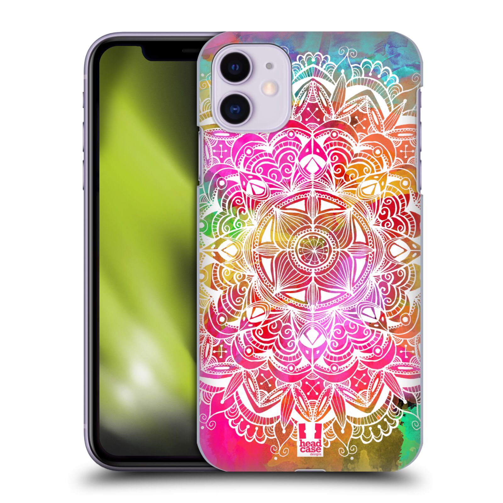 Pouzdro na mobil Apple Iphone 11 - HEAD CASE - vzor Indie Mandala slunce barevná DUHA
