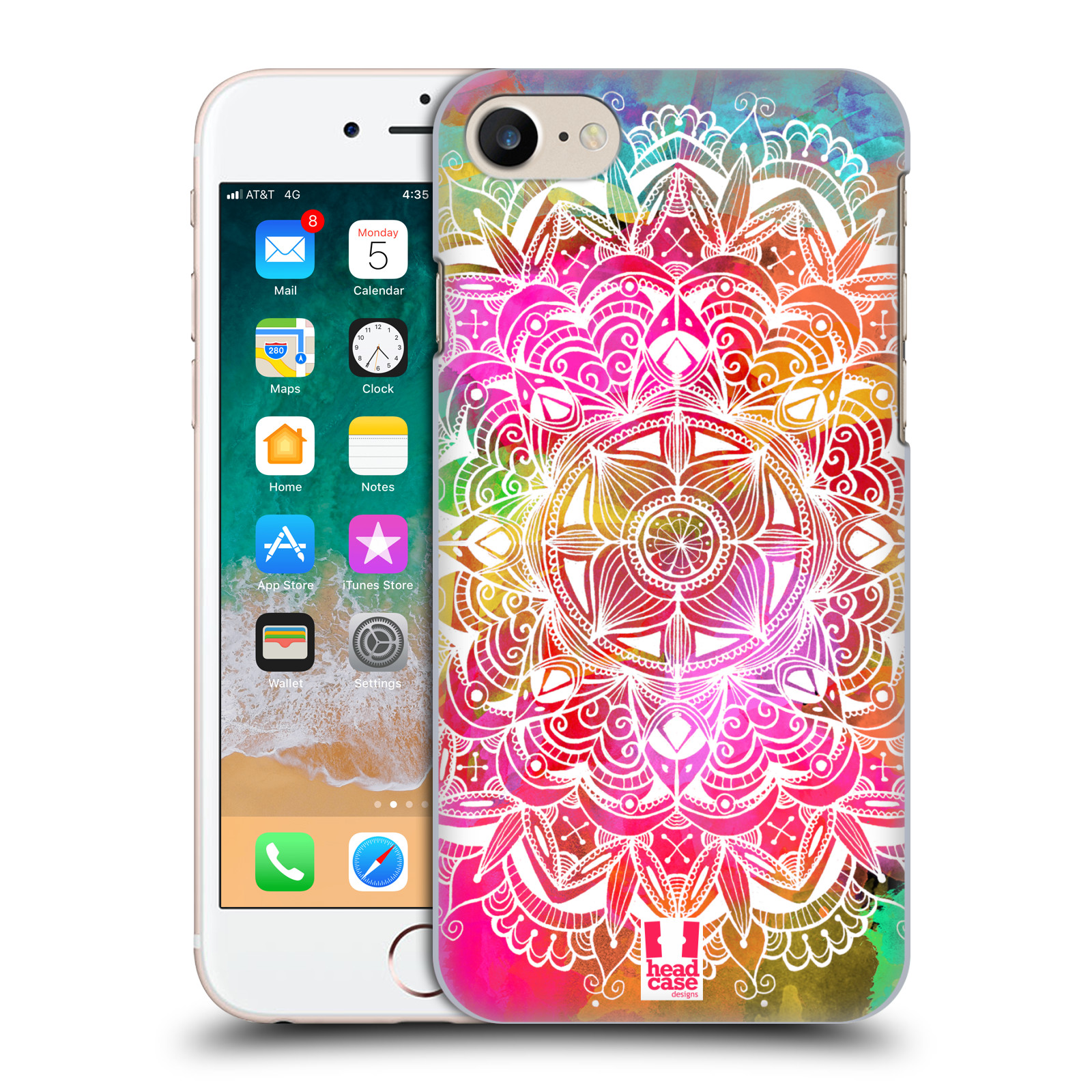HEAD CASE plastový obal na mobil Apple Iphone 7 vzor Indie Mandala slunce barevná DUHA