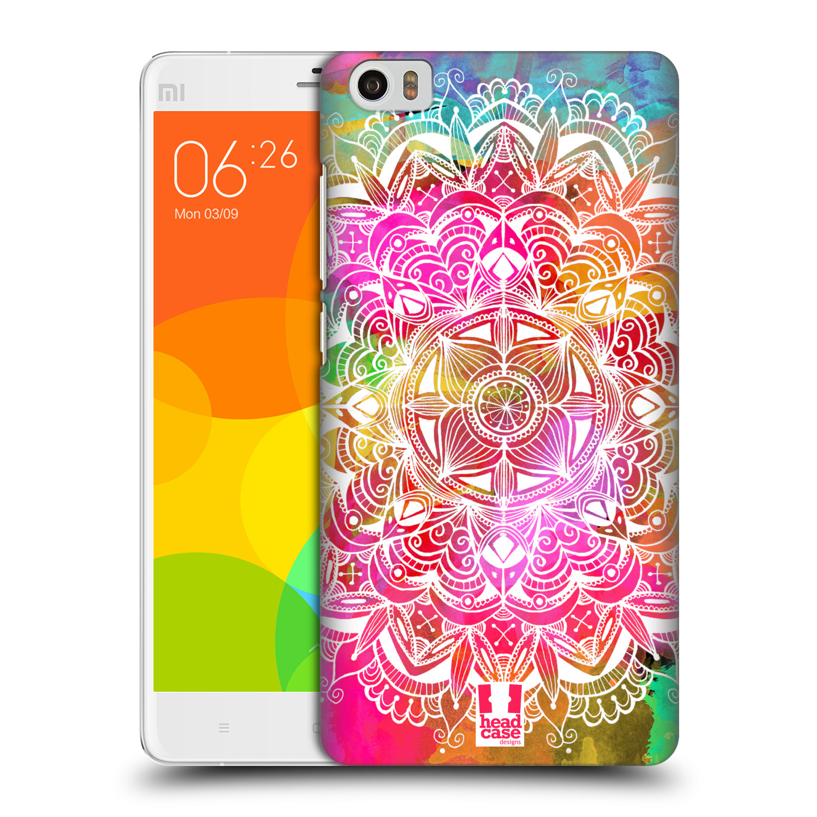 HEAD CASE pevný plastový obal na mobil XIAOMI Mi Note vzor Indie Mandala slunce barevná DUHA