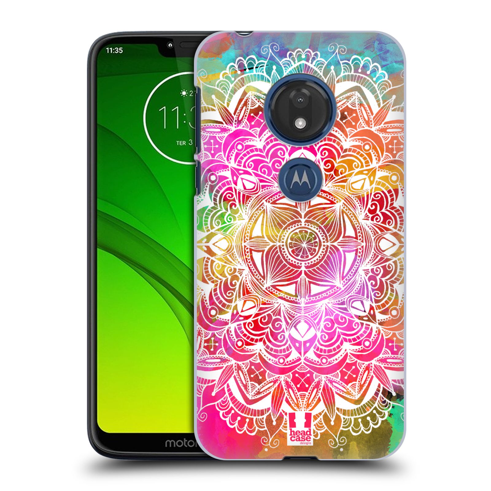 Pouzdro na mobil Motorola Moto G7 Play vzor Indie Mandala slunce barevná DUHA
