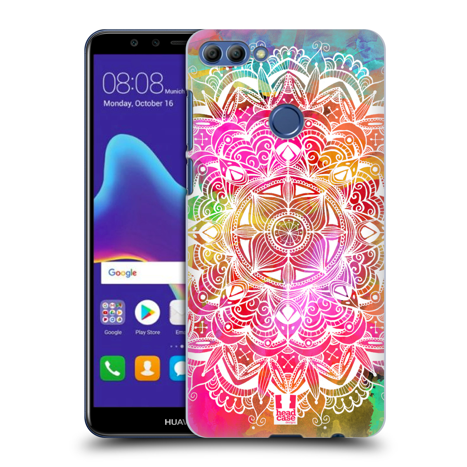 HEAD CASE plastový obal na mobil Huawei Y9 2018 vzor Indie Mandala slunce barevná DUHA