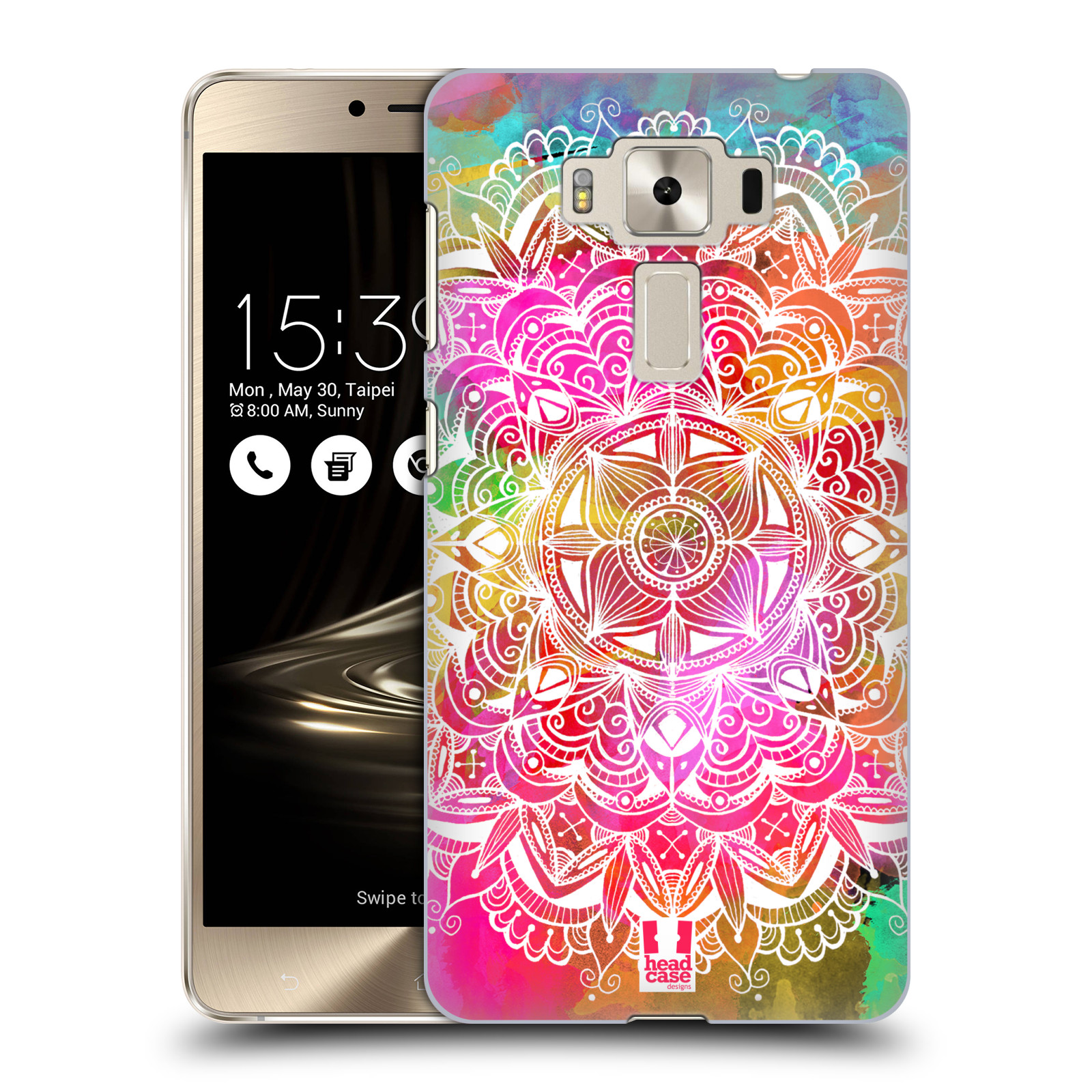 HEAD CASE plastový obal na mobil Asus Zenfone 3 DELUXE ZS550KL vzor Indie Mandala slunce barevná DUHA