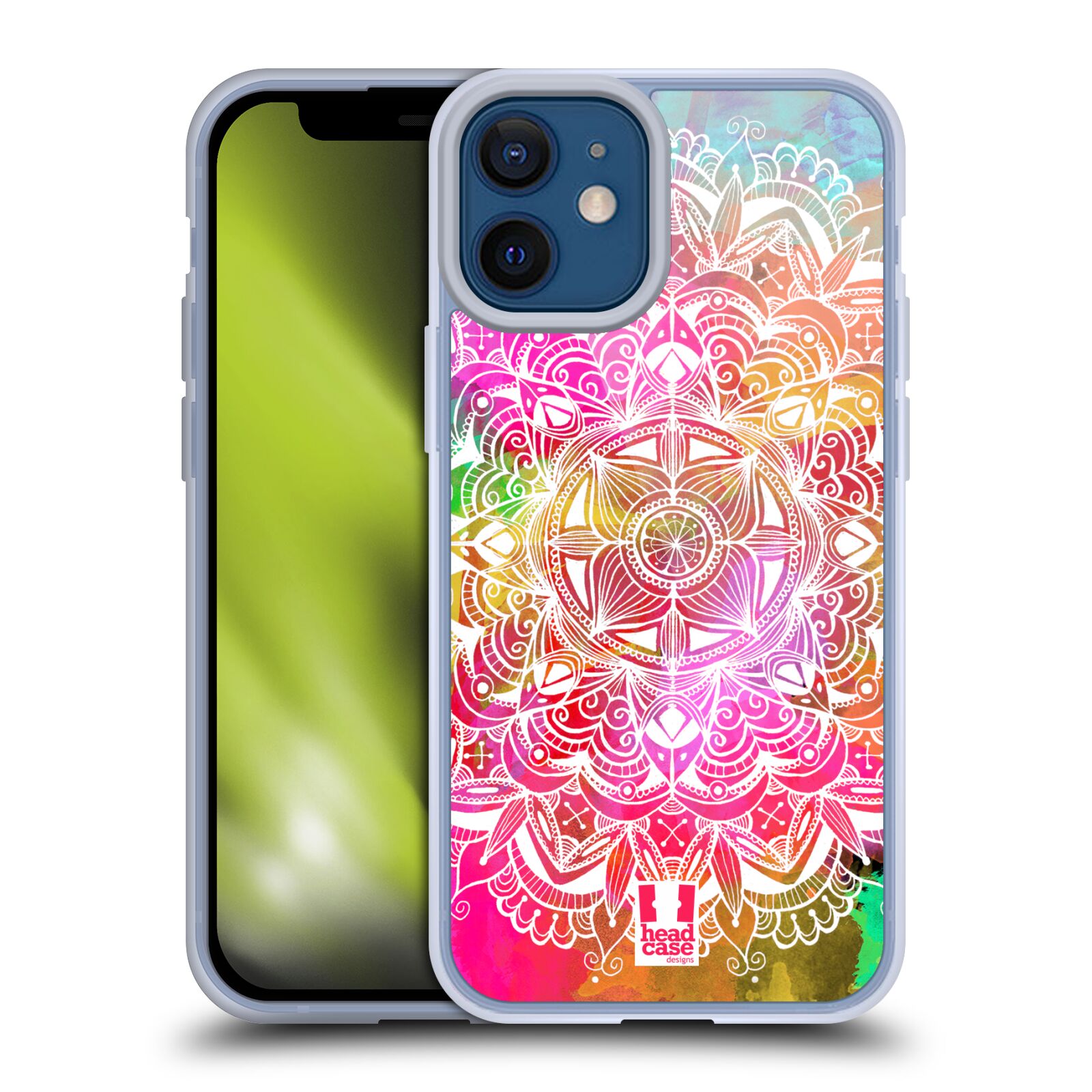 Plastový obal na mobil Apple Iphone 12 MINI vzor Indie Mandala slunce barevná DUHA