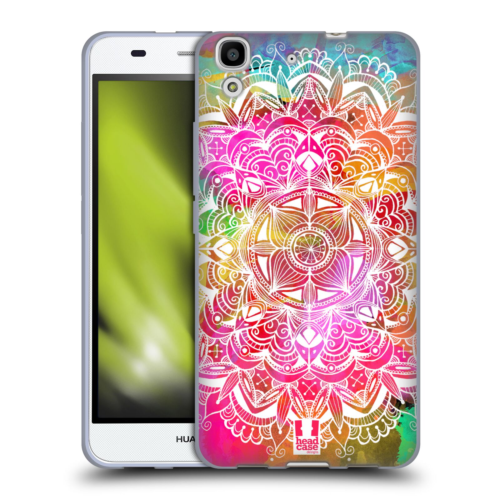 HEAD CASE silikonový obal na mobil HUAWEI Y6 vzor Indie Mandala slunce barevná DUHA