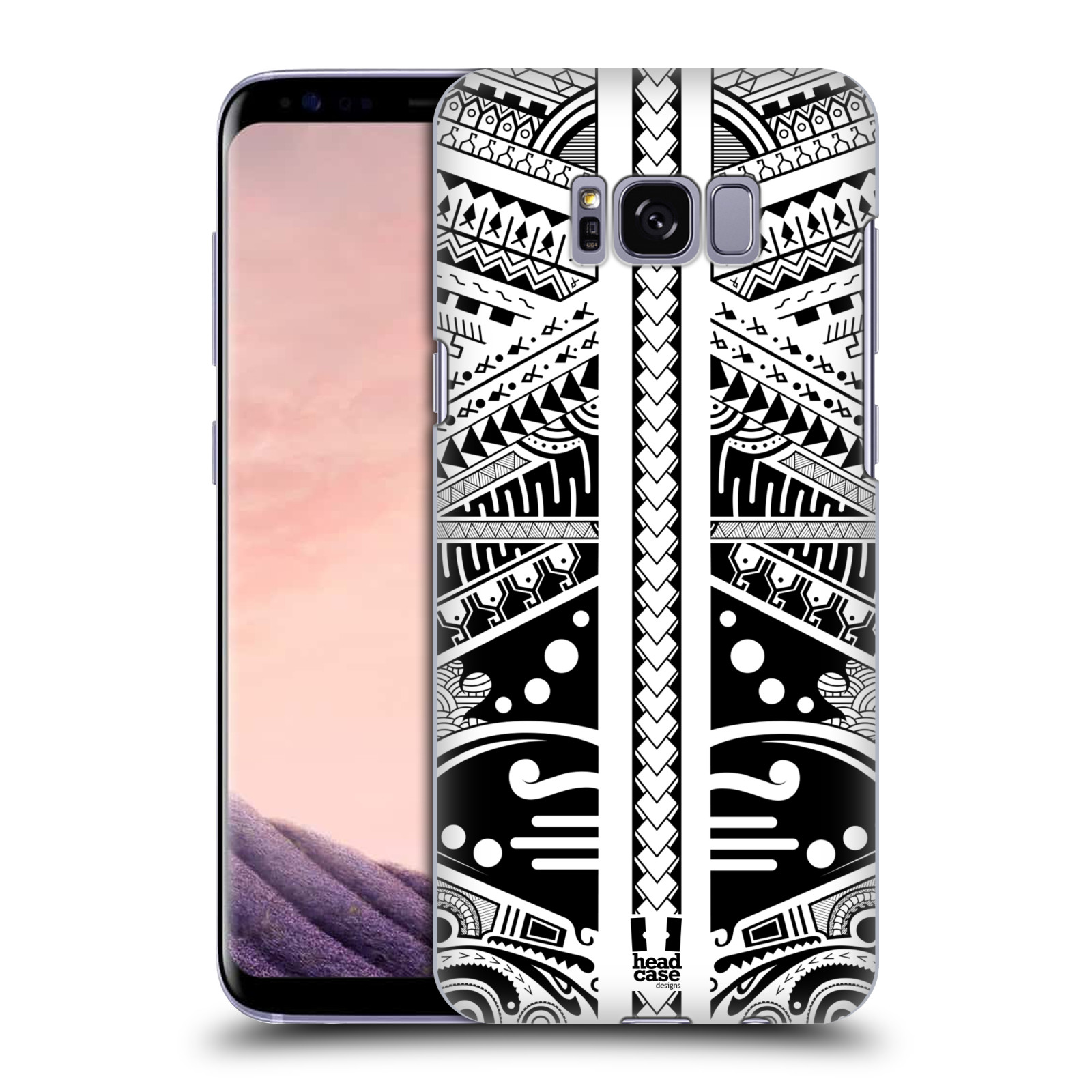 HEAD CASE plastový obal na mobil Samsung Galaxy S8 vzor Maorské tetování motivy černá a bílá POLYNÉZIE