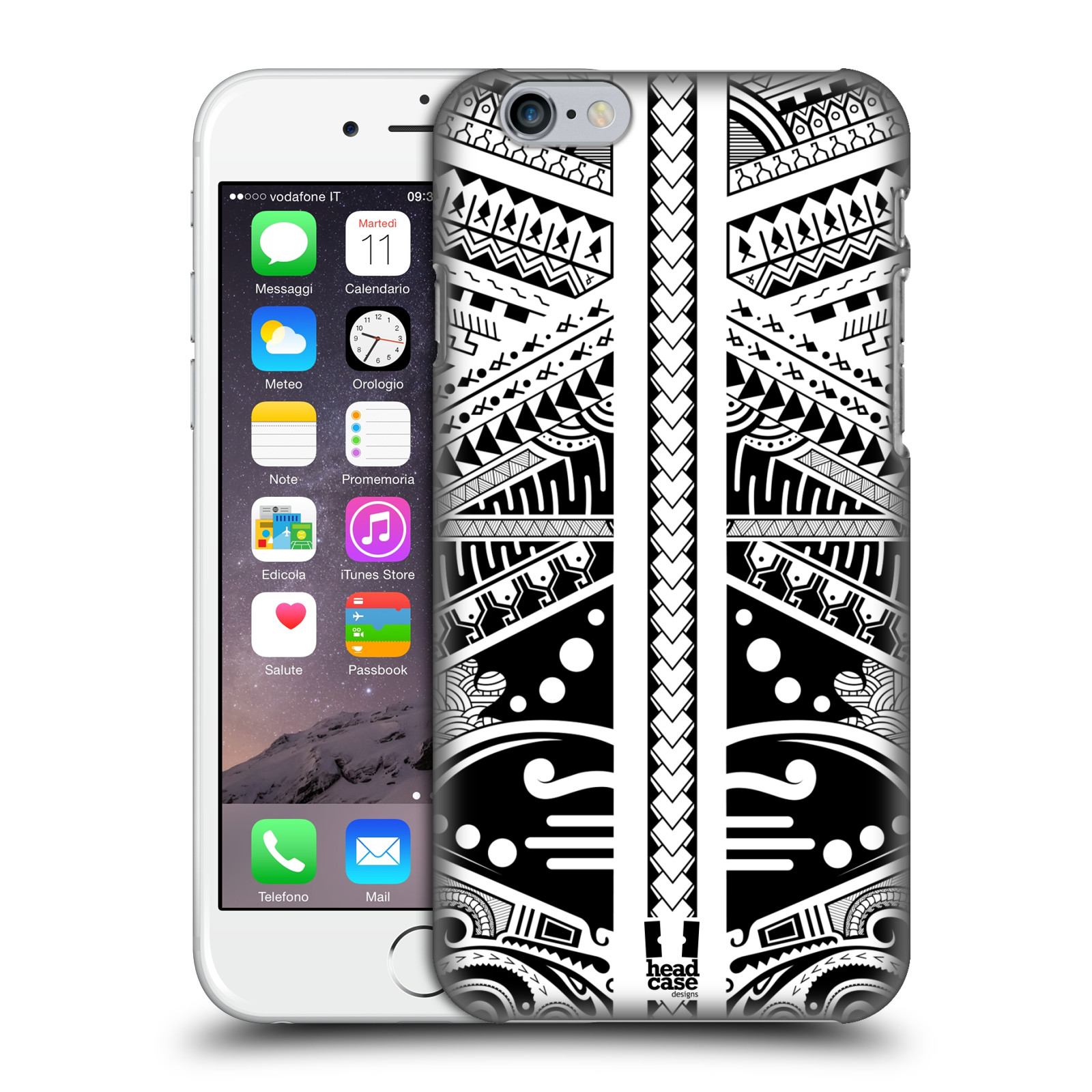 Plastové pouzdro pro mobil Apple Iphone 6/6S vzor Maorské tetování motivy černá a bílá POLYNÉZIE