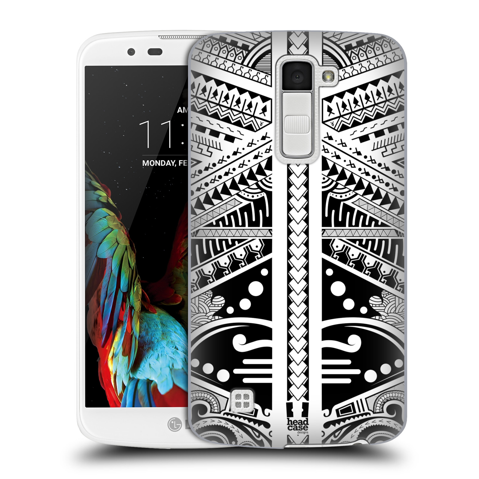 HEAD CASE plastový obal na mobil LG K10 vzor Maorské tetování motivy černá a bílá POLYNÉZIE