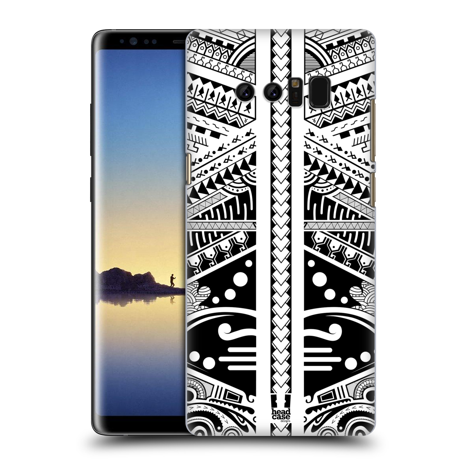 HEAD CASE plastový obal na mobil Samsung Galaxy Note 8 vzor Maorské tetování motivy černá a bílá POLYNÉZIE