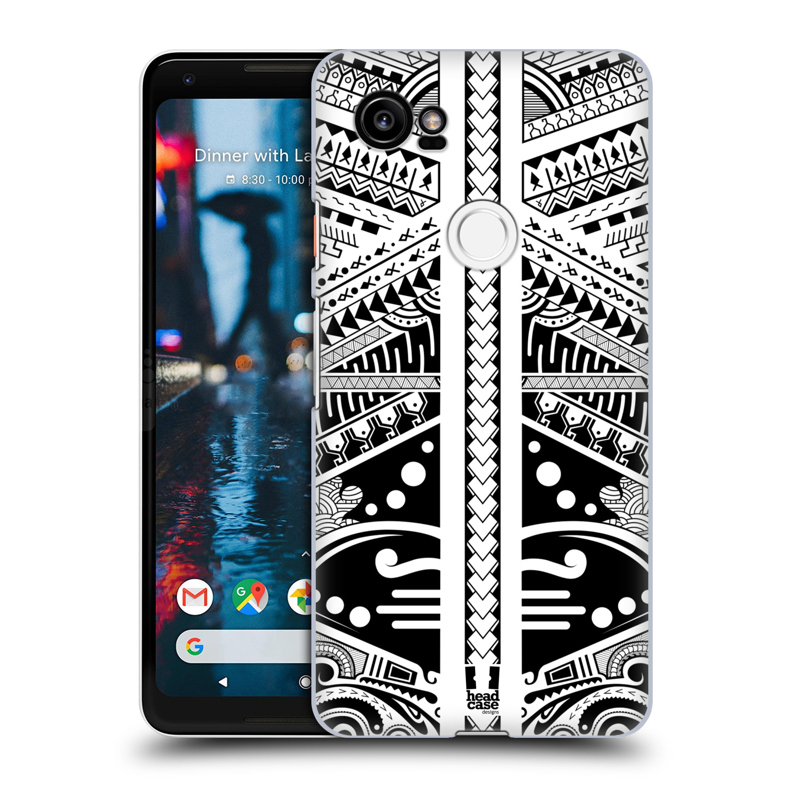 HEAD CASE plastový obal na mobil Google Pixel 2 XL vzor Maorské tetování motivy černá a bílá POLYNÉZIE