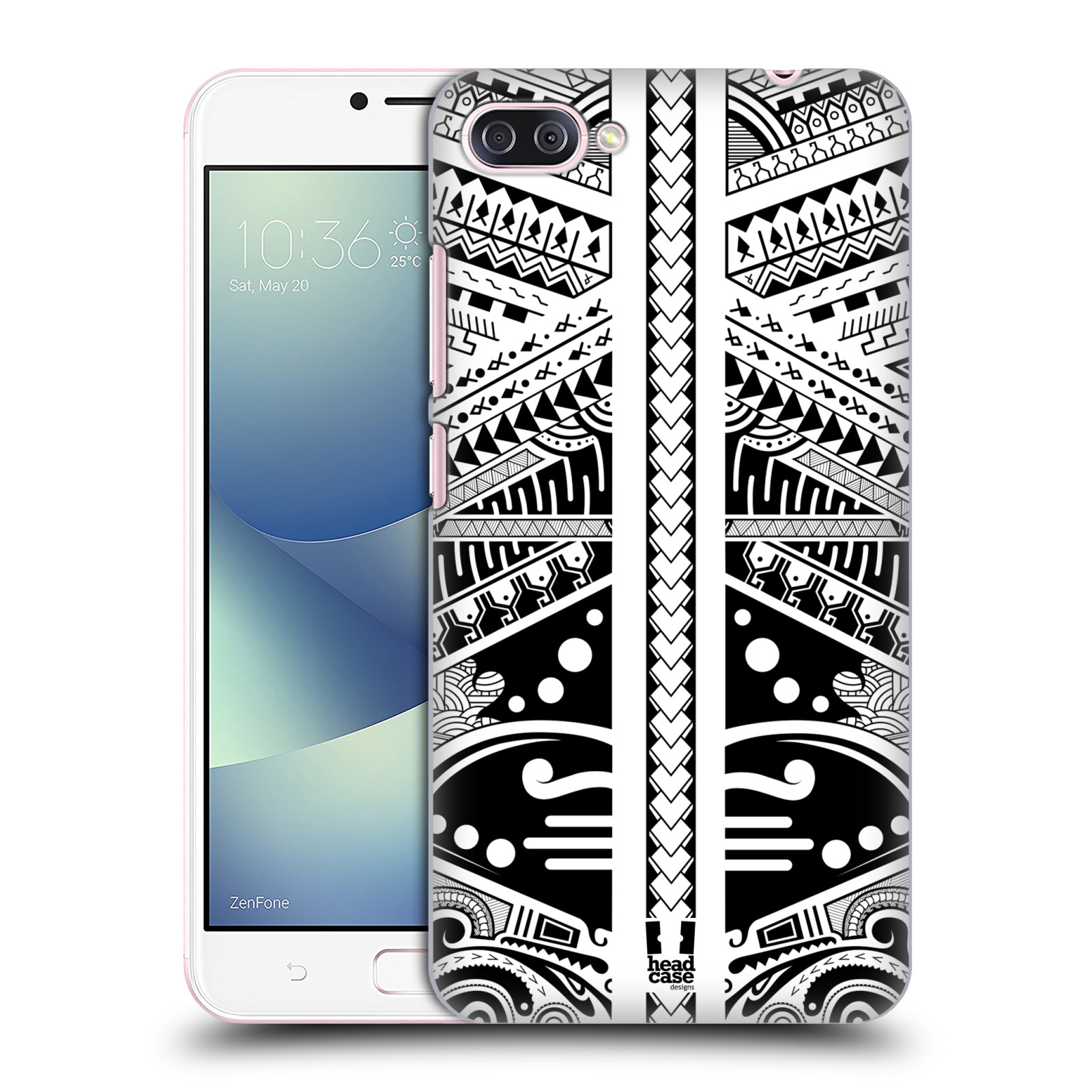HEAD CASE plastový obal na mobil Asus Zenfone 4 MAX ZC554KL vzor Maorské tetování motivy černá a bílá POLYNÉZIE