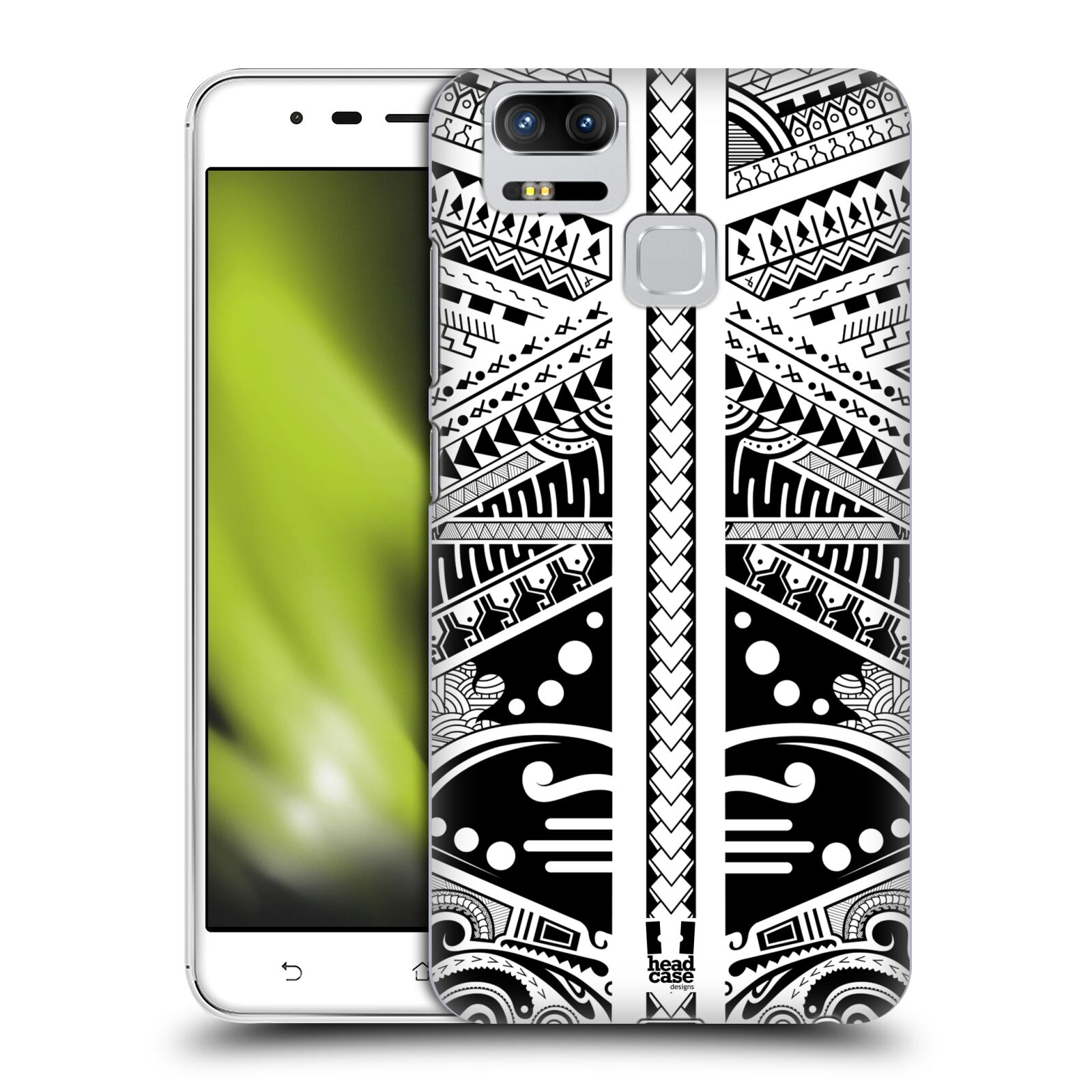 HEAD CASE plastový obal na mobil Asus Zenfone 3 Zoom ZE553KL vzor Maorské tetování motivy černá a bílá POLYNÉZIE