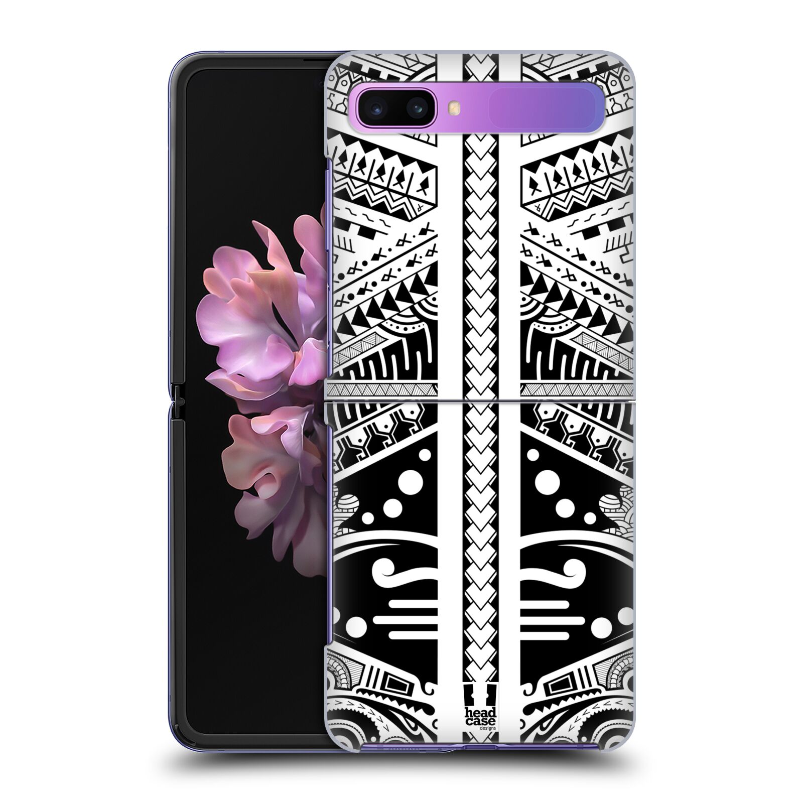 Zadní kryt na mobil Samsung Galaxy Z Flip vzor Maorské tetování motivy černá a bílá POLYNÉZIE