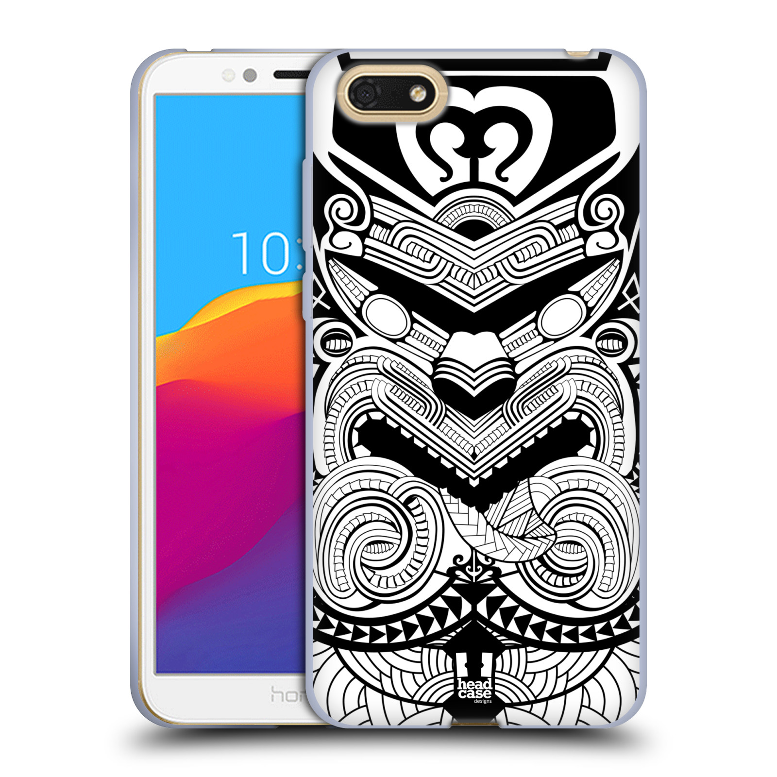 HEAD CASE silikonový obal na mobil Honor 7S vzor Maorské tetování motivy černá a bílá VÁLEČNÍK