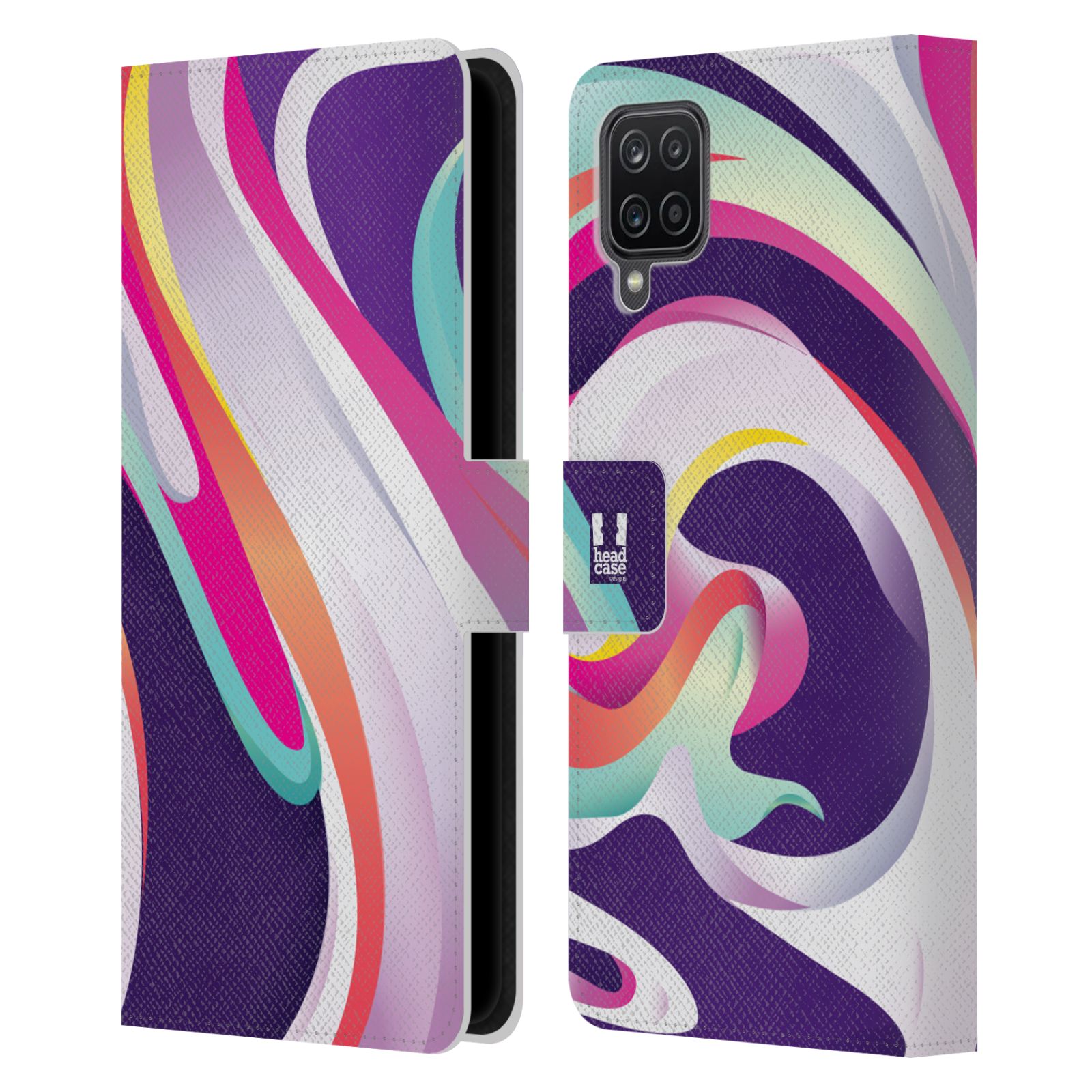 Pouzdro pro mobil Samsung Galaxy A12  - Šlehaný mramor barevný fialová