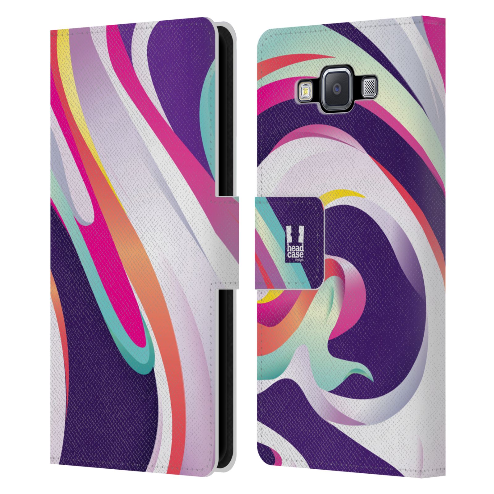 HEAD CASE Flipové pouzdro pro mobil Samsung Galaxy A5 barevný mramor GELATO fialová a růžová