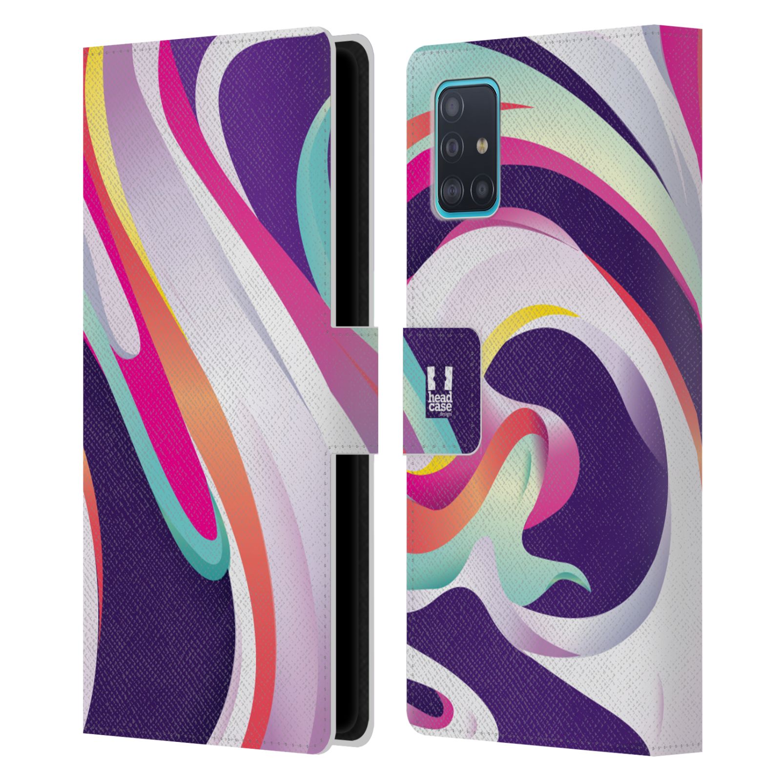 Pouzdro pro mobil Samsung Galaxy A51 - Šlehaný mramor barevný fialová