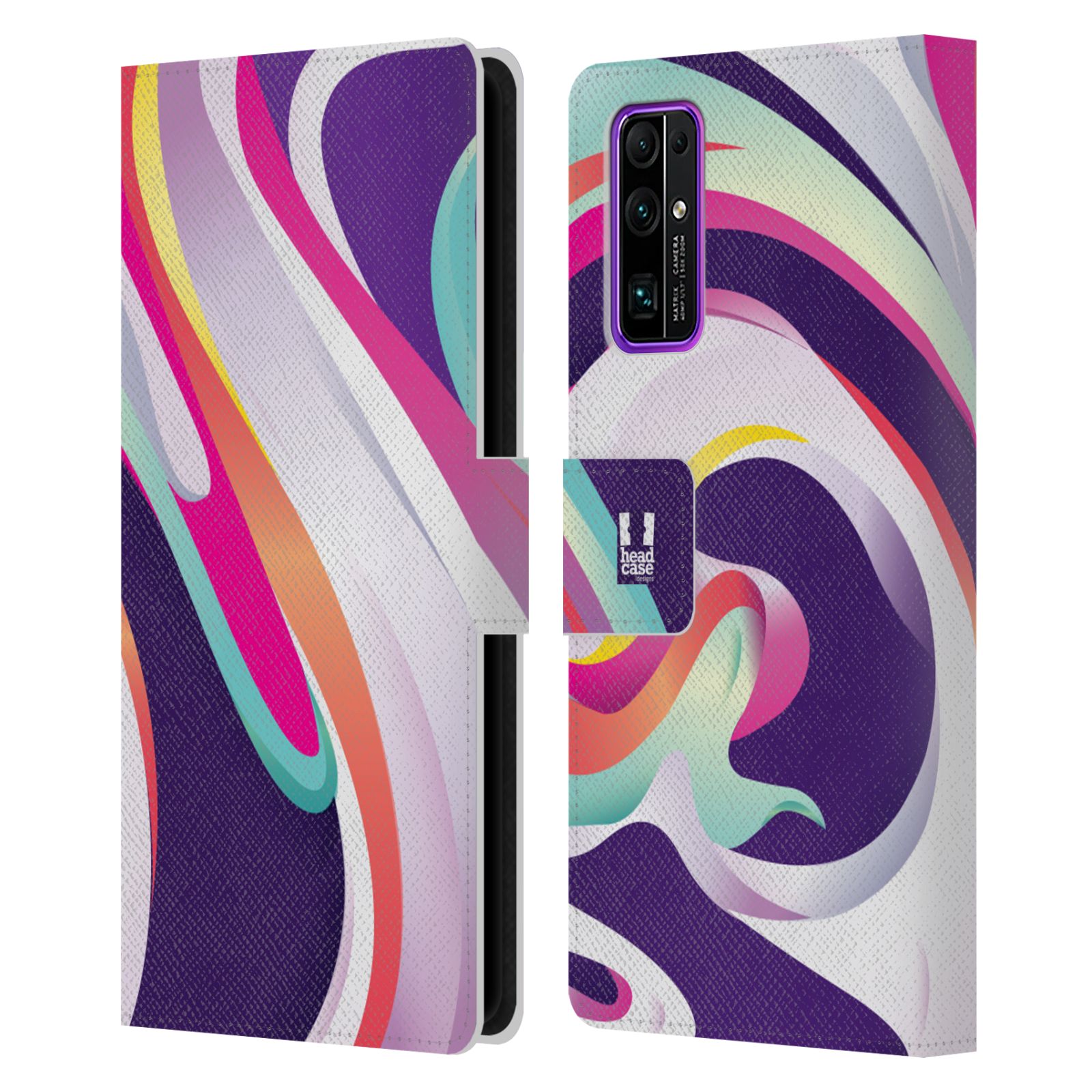 Pouzdro pro mobil Honor 30 - Šlehaný mramor barevný fialová