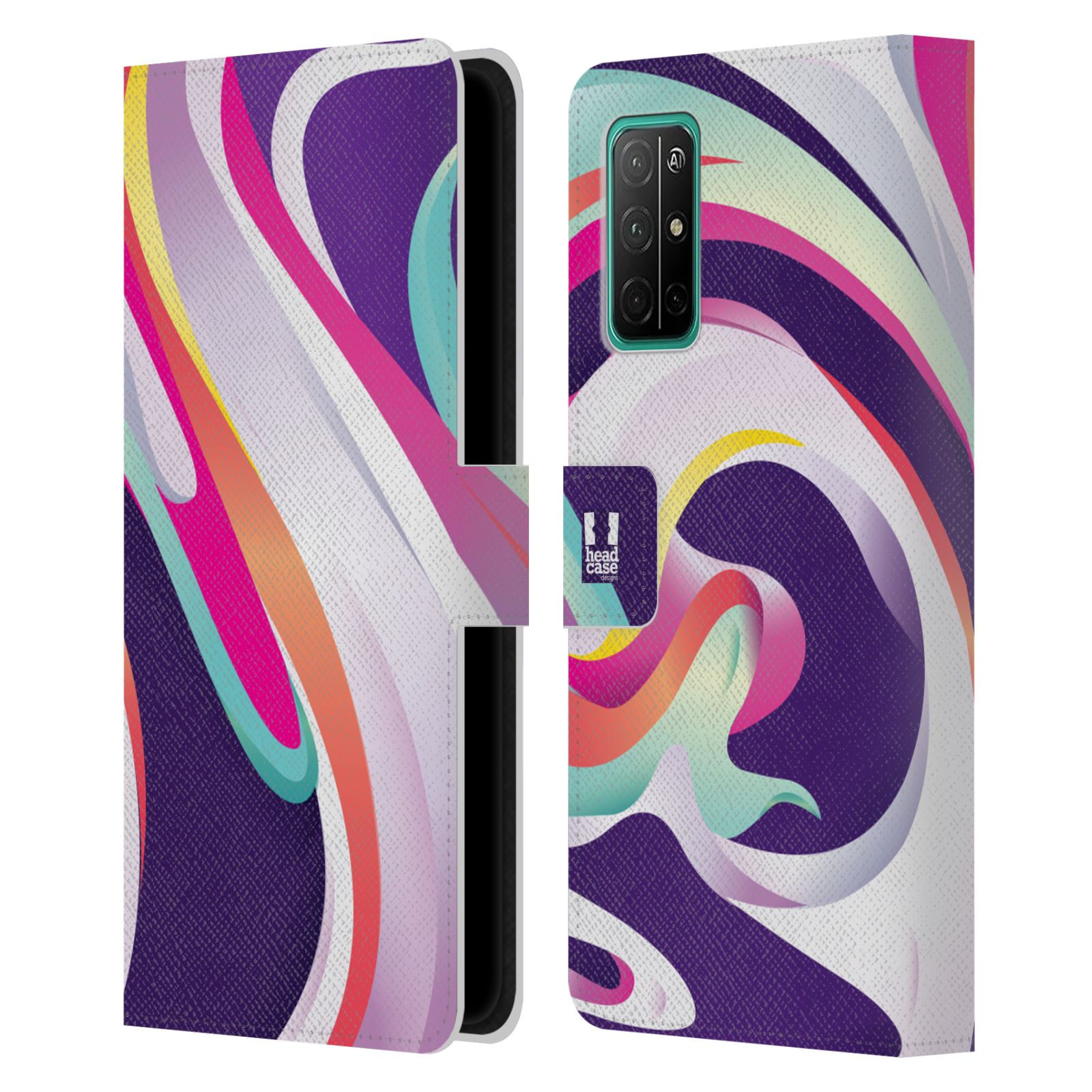 Pouzdro pro mobil Honor 30s - Šlehaný mramor barevný fialová