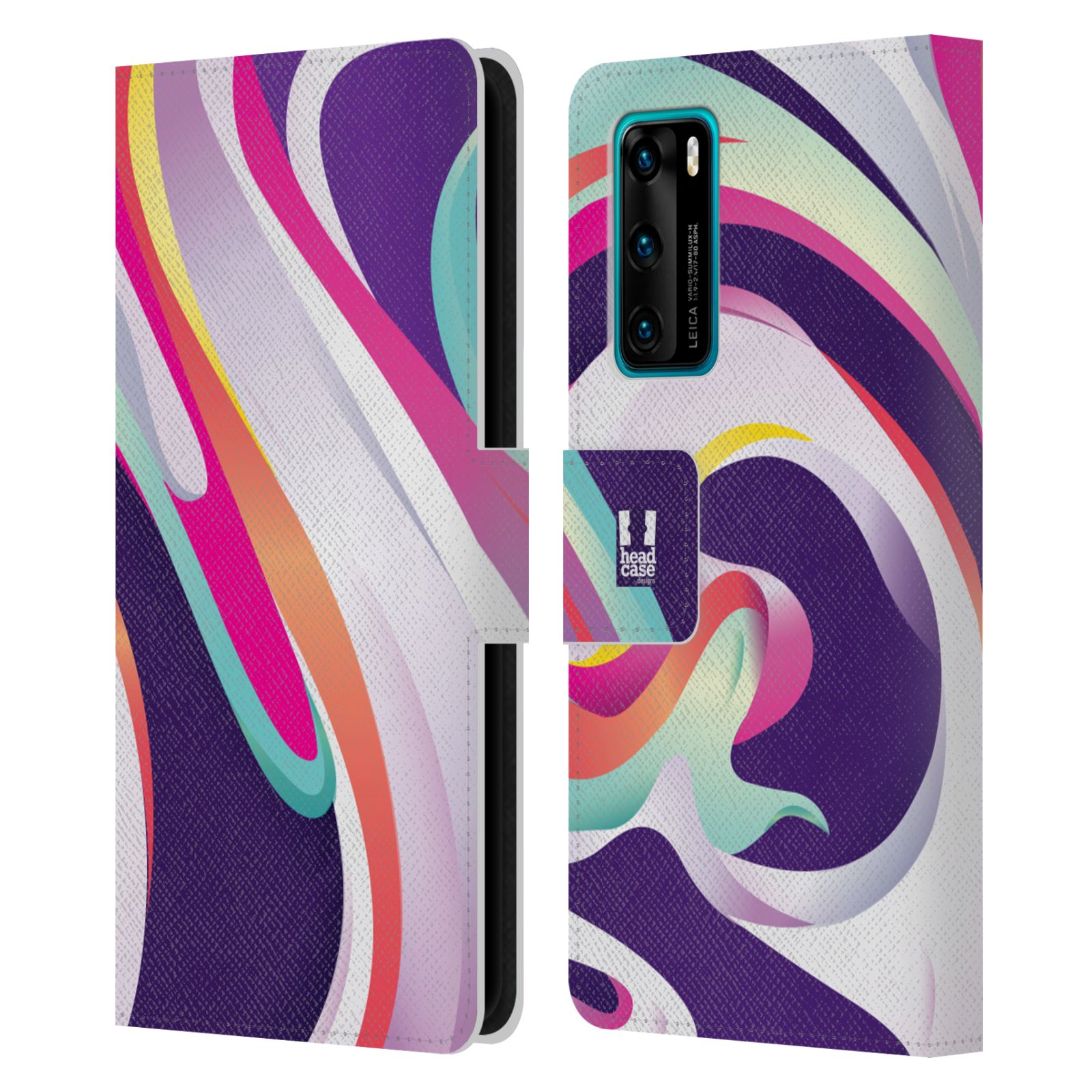 Pouzdro pro mobil Huawei P40 - Šlehaný mramor barevný fialová