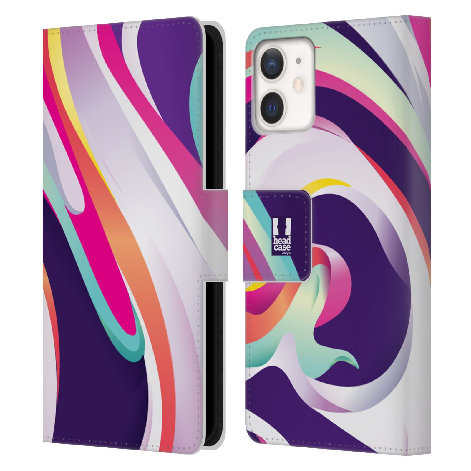 Pouzdro pro mobil Apple Iphone 12 MINI - Šlehaný mramor barevný fialová