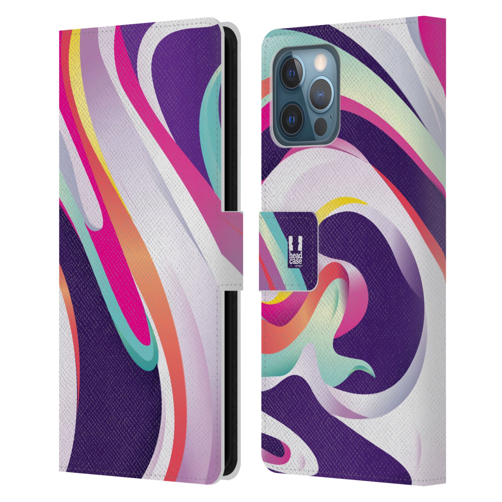 Pouzdro pro mobil Apple Iphone 12 Pro Max - Šlehaný mramor barevný fialová