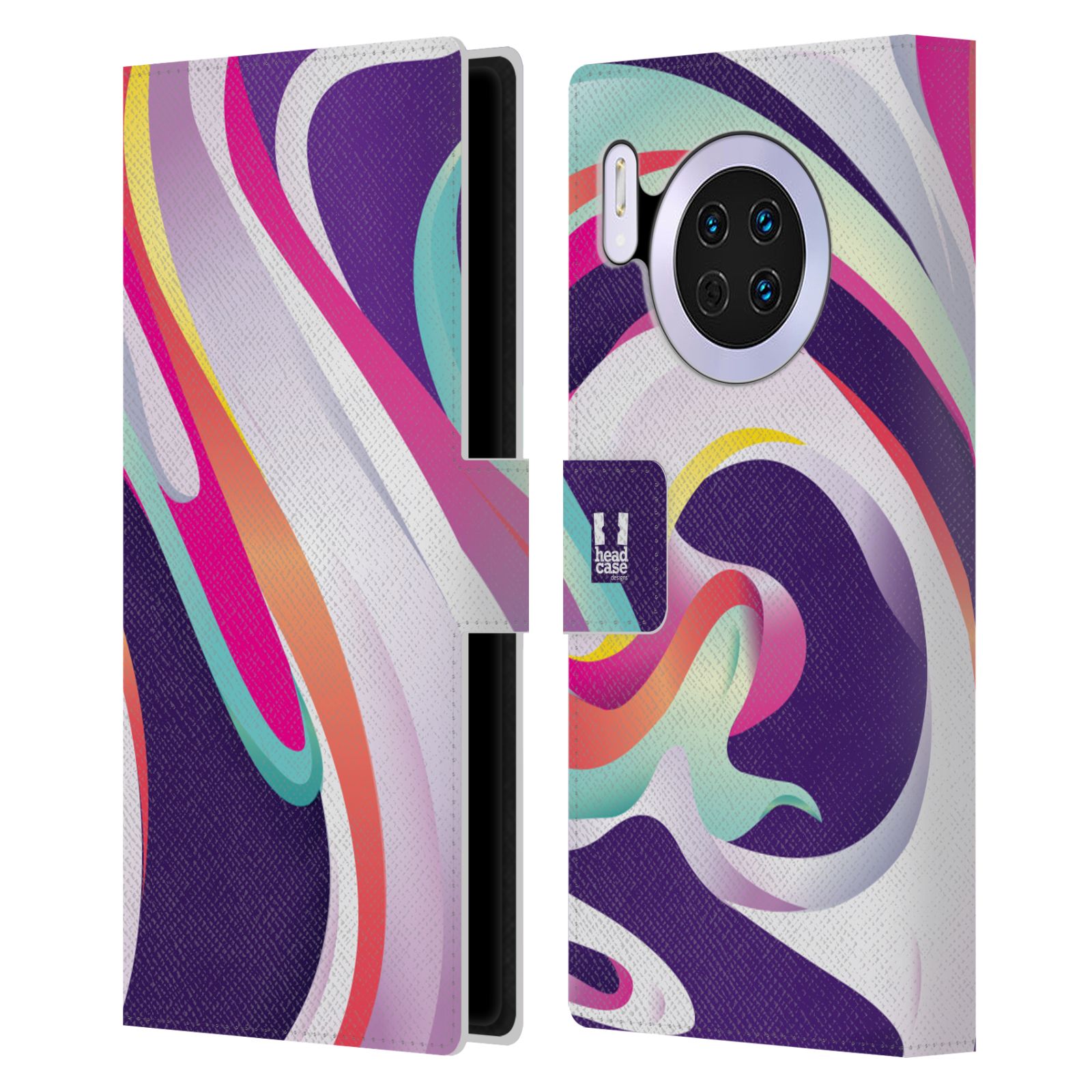 Pouzdro pro mobil Huawei Mate 30 - Šlehaný mramor barevný fialová