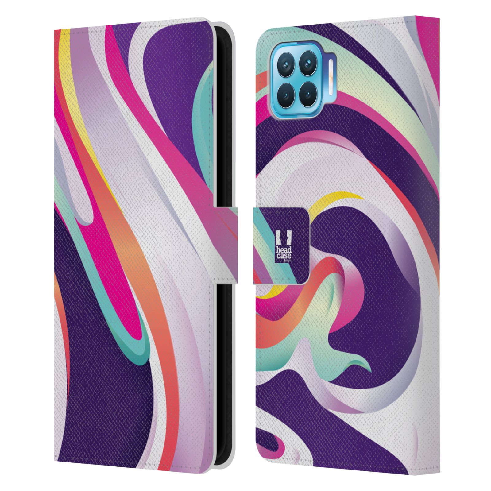 Pouzdro pro mobil Oppo Reno 4 LITE  - Šlehaný mramor barevný fialová