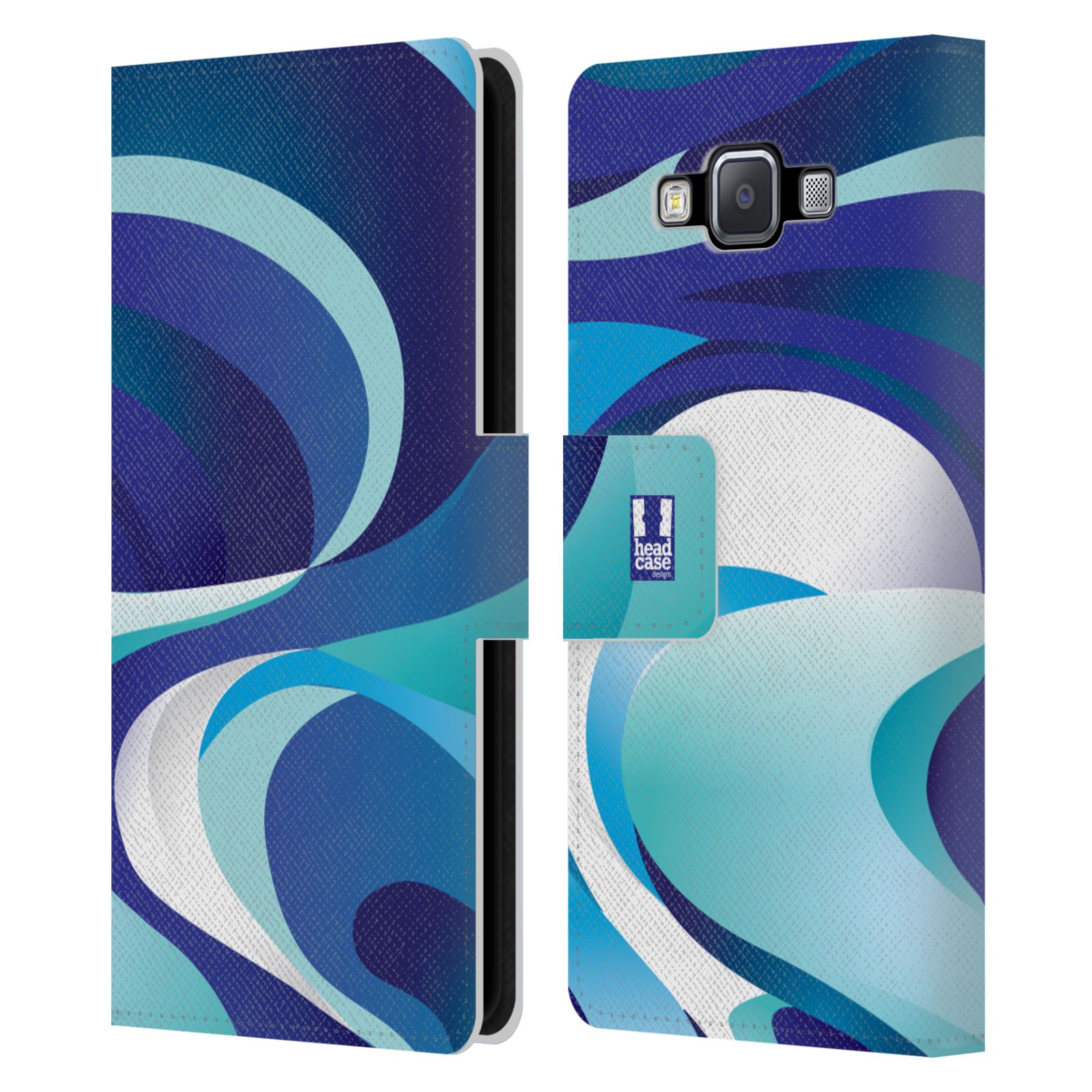 HEAD CASE Flipové pouzdro pro mobil Samsung Galaxy A5 barevný mramor modrá AQUA