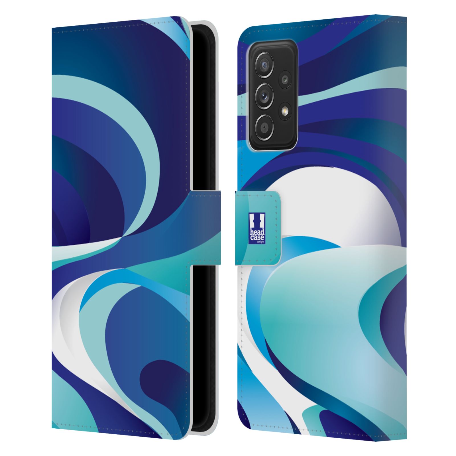 Pouzdro HEAD CASE na mobil Samsung Galaxy A52 / A52 5G / A52s 5G barevný mramor modrá AQUA