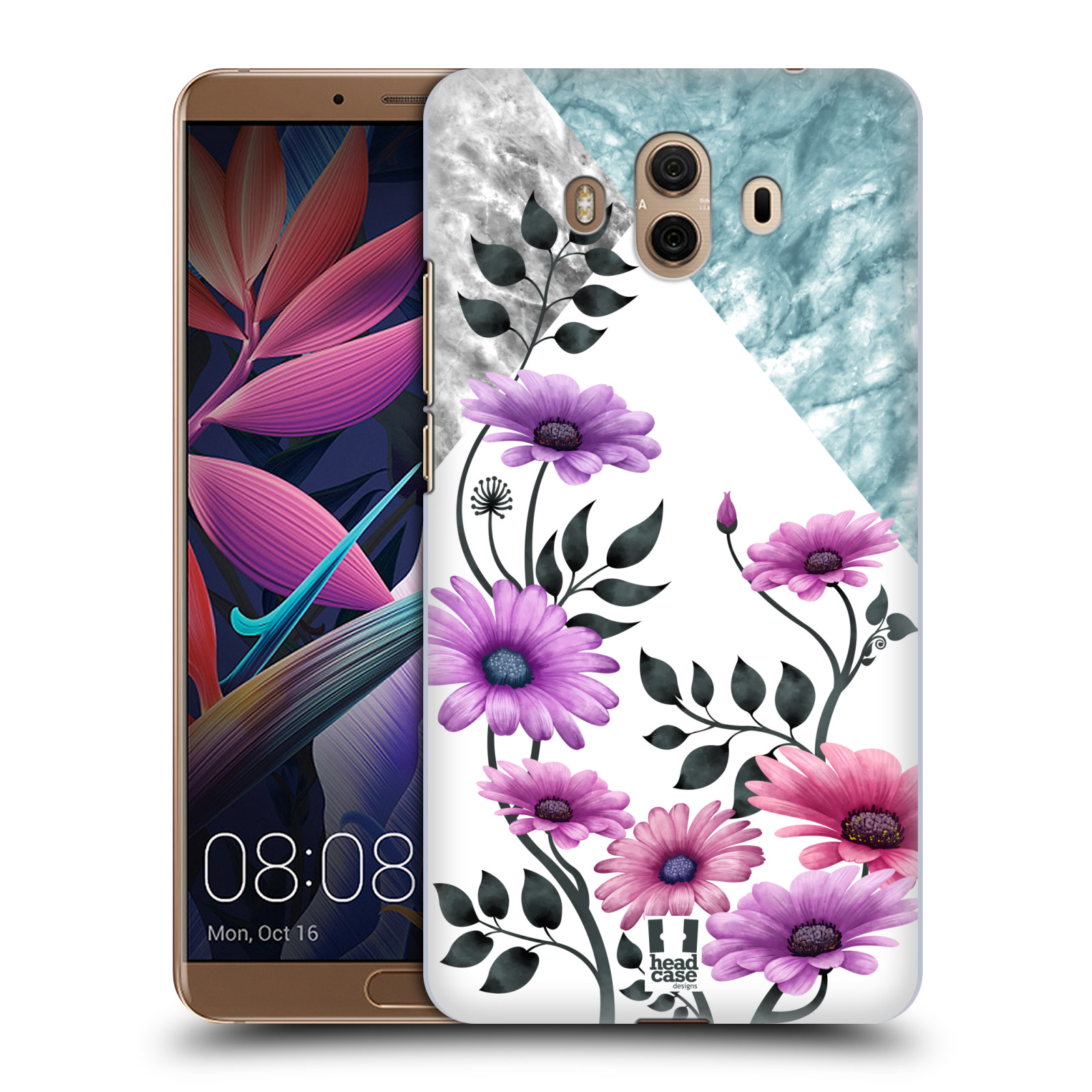 HEAD CASE plastový obal na mobil Huawei Mate 10 květiny hvězdnice, Aster fialová a modrá