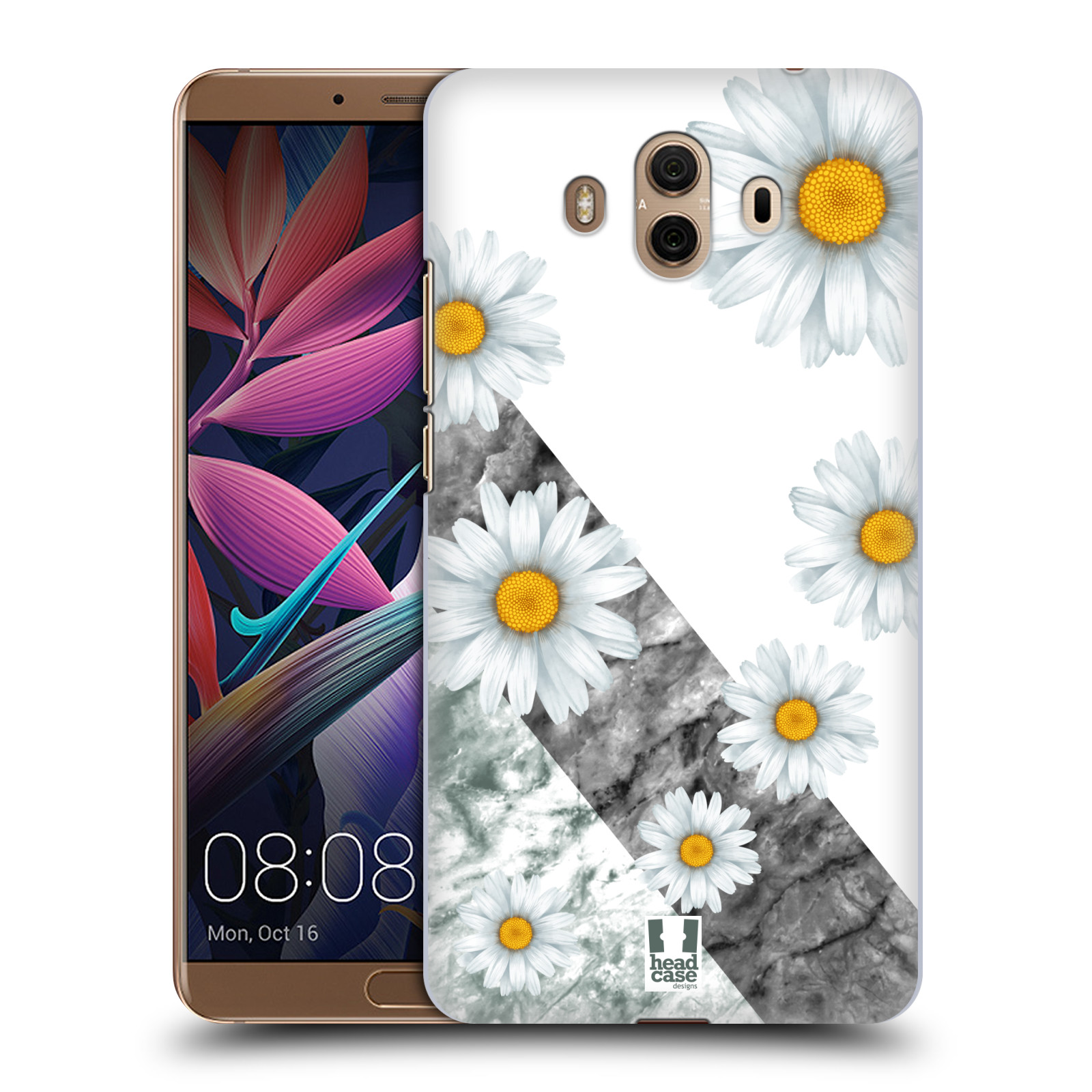 HEAD CASE plastový obal na mobil Huawei Mate 10 květina sedmikráska a mramor