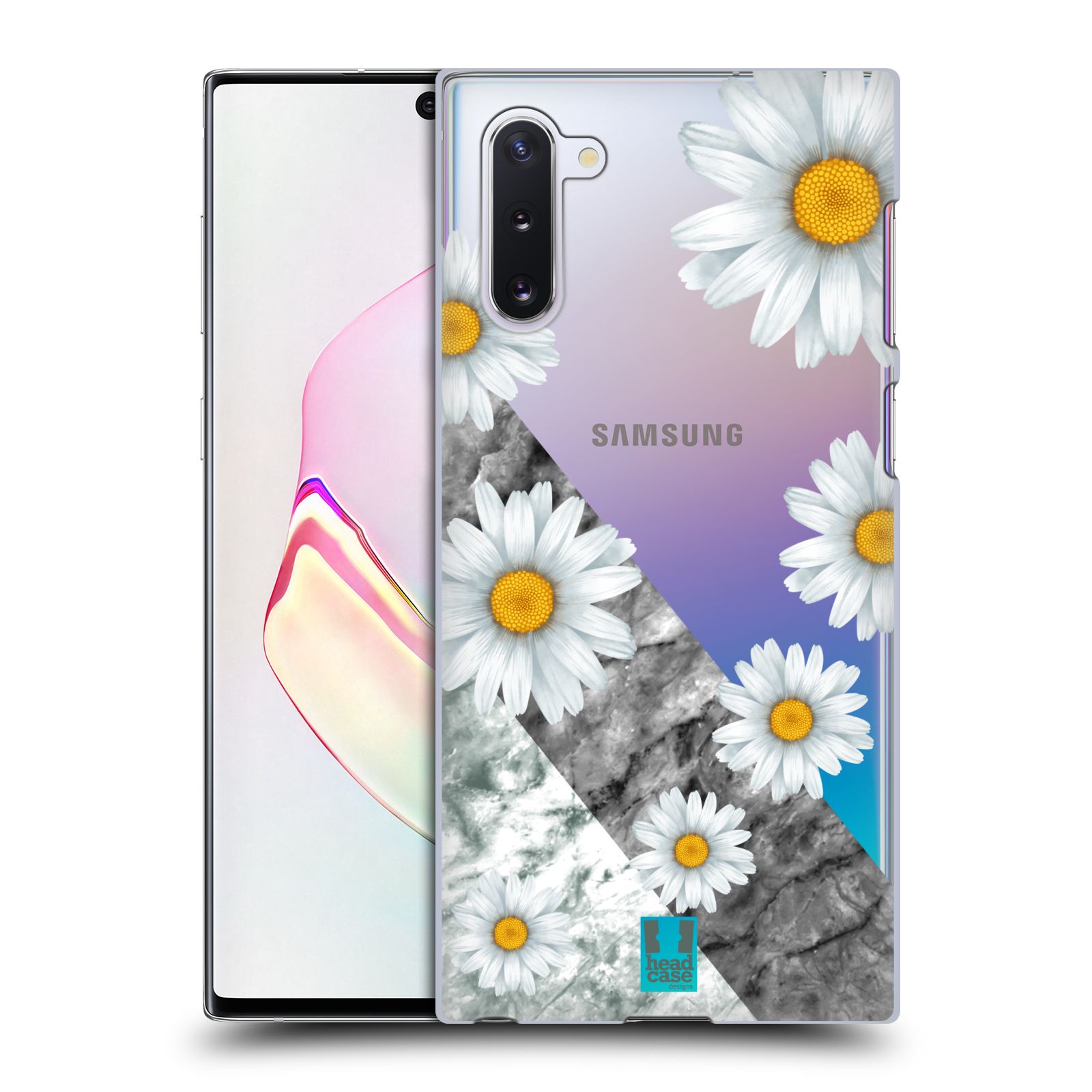 Pouzdro na mobil Samsung Galaxy Note 10 - HEAD CASE - květina sedmikráska a mramor