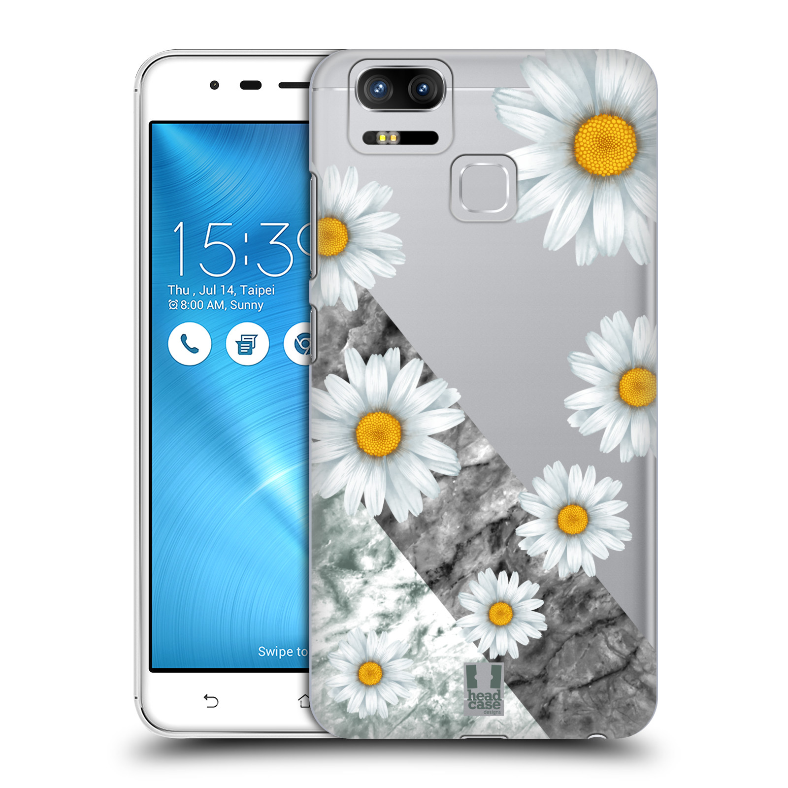 HEAD CASE plastový obal na mobil Asus Zenfone 3 Zoom ZE553KL květina sedmikráska a mramor