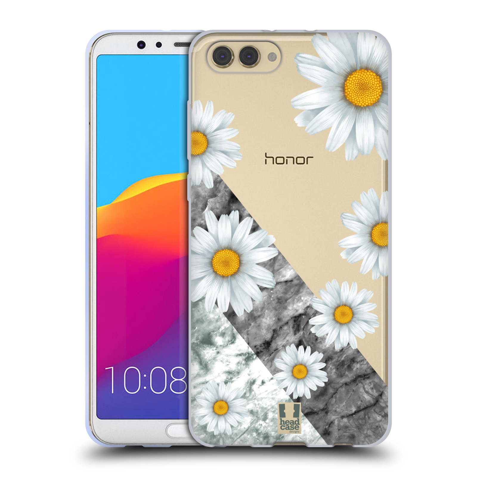 HEAD CASE silikonový obal na mobil Honor View 10 / V10 květina sedmikráska a mramor