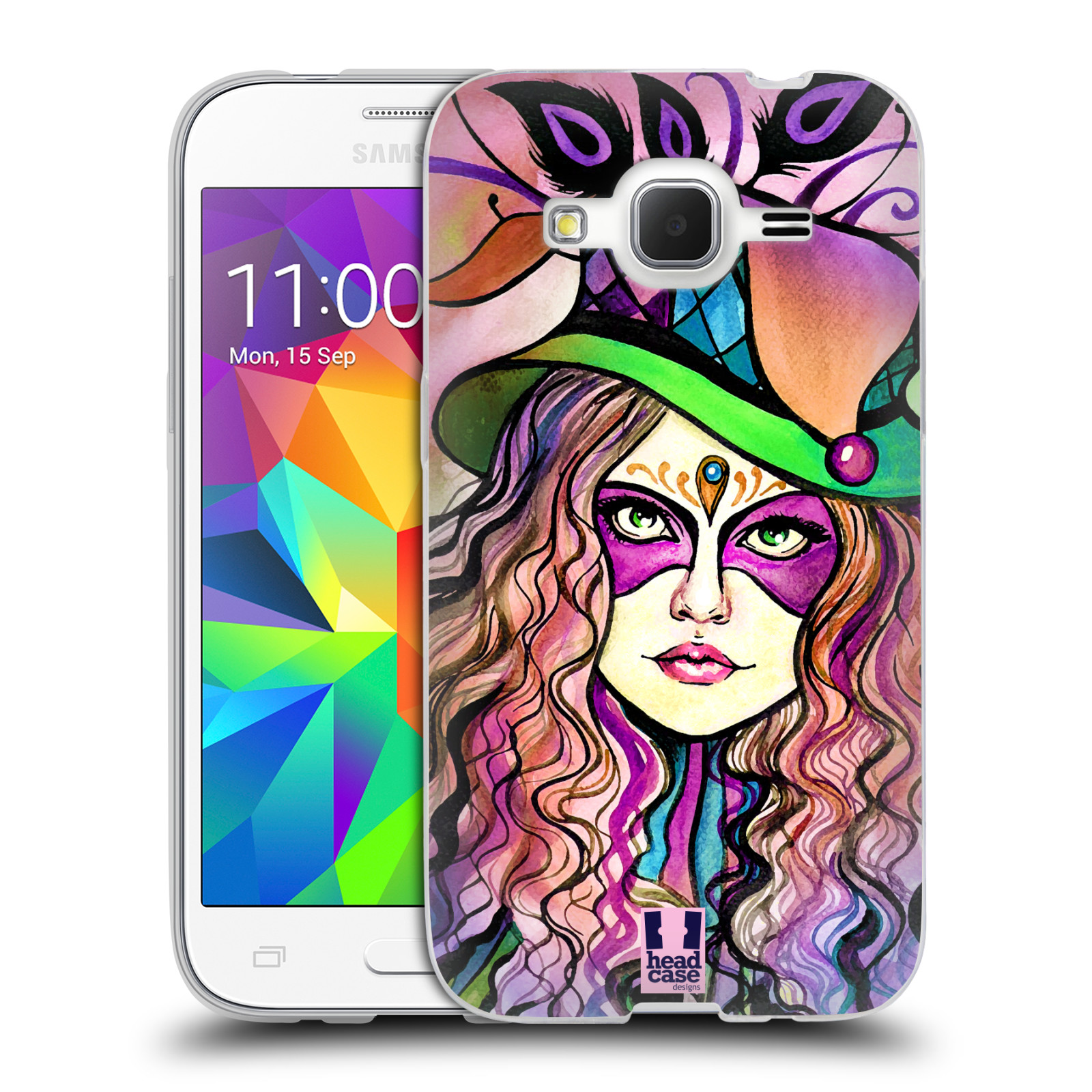 HEAD CASE silikonový obal na mobil Samsung Galaxy Core Prime (G360) vzor Maškarní ples masky kreslené vzory KLOBOUK