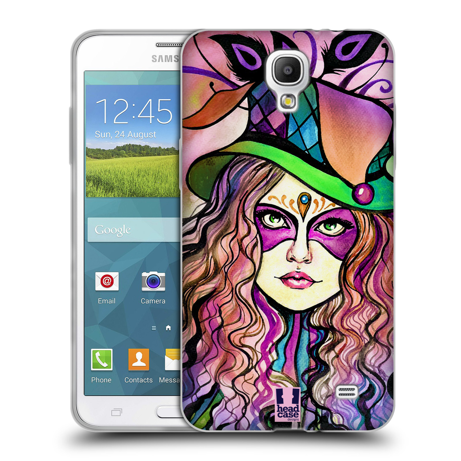 HEAD CASE silikonový obal na mobil Samsung Galaxy Mega 2 vzor Maškarní ples masky kreslené vzory KLOBOUK