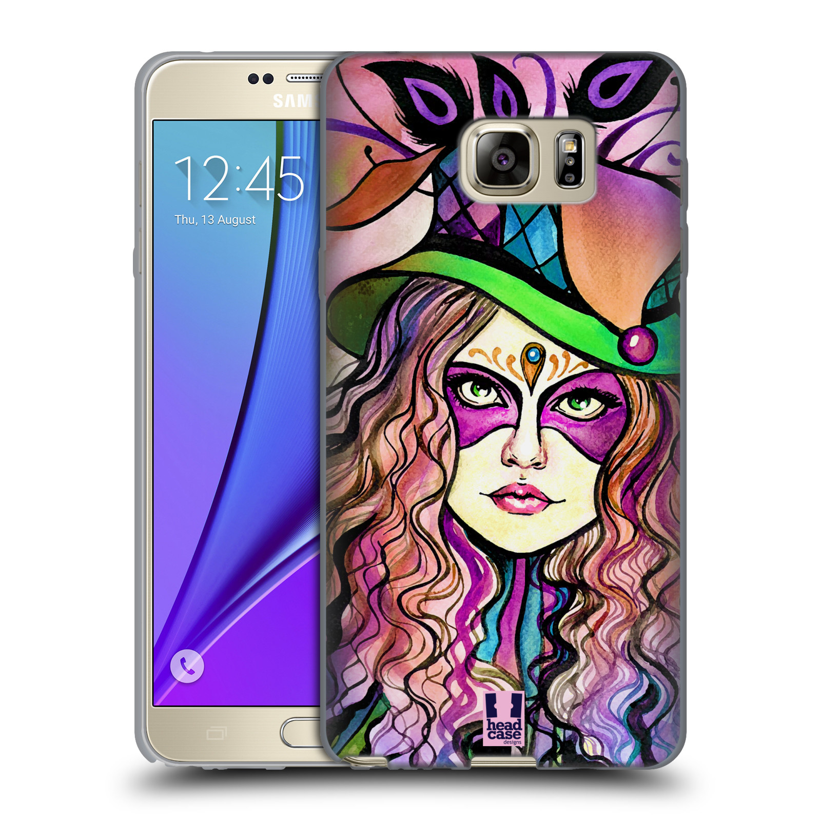 HEAD CASE silikonový obal na mobil Samsung Galaxy Note 5 (N920) vzor Maškarní ples masky kreslené vzory KLOBOUK