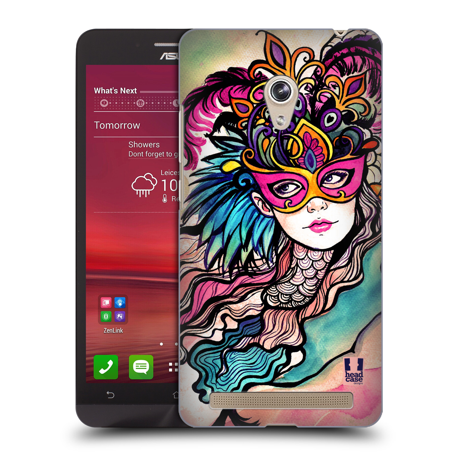 HEAD CASE plastový obal na mobil Asus Zenfone 6 vzor Maškarní ples masky kreslené vzory růžová