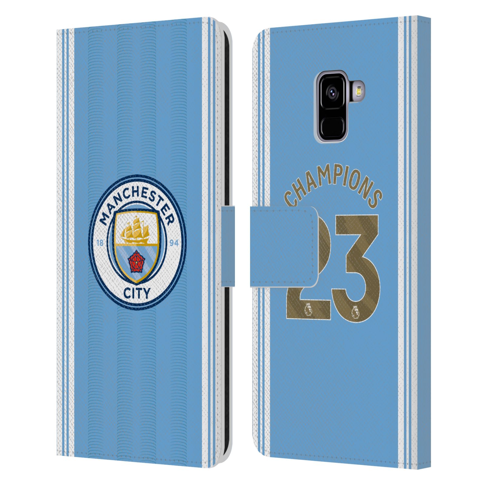 Pouzdro na mobil Samsung Galaxy A8+ 2018 - HEAD CASE - Manchester City - Champions dres 2
