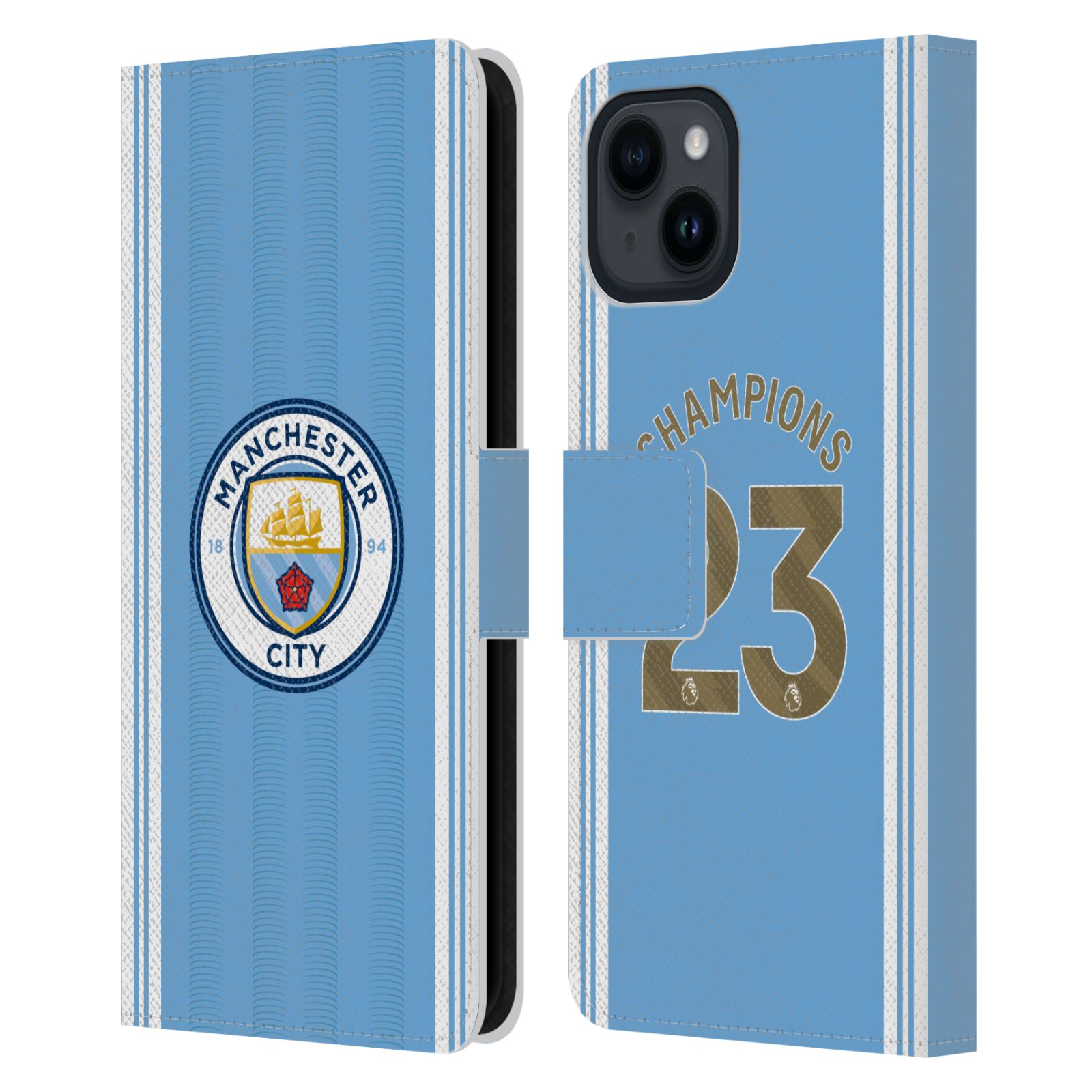 Pouzdro na mobil Apple Iphone 15 - HEAD CASE - Manchester City - Champions dres 2