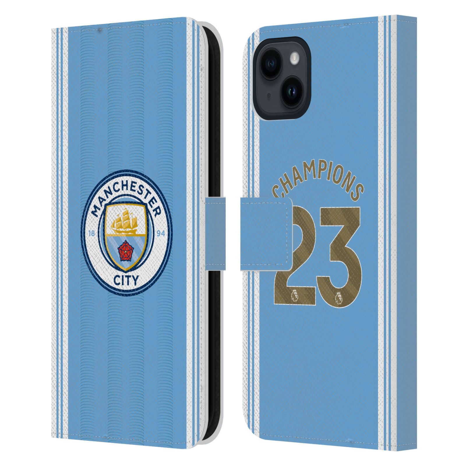 Pouzdro na mobil Apple Iphone 15 PLUS - HEAD CASE - Manchester City - Champions dres 2