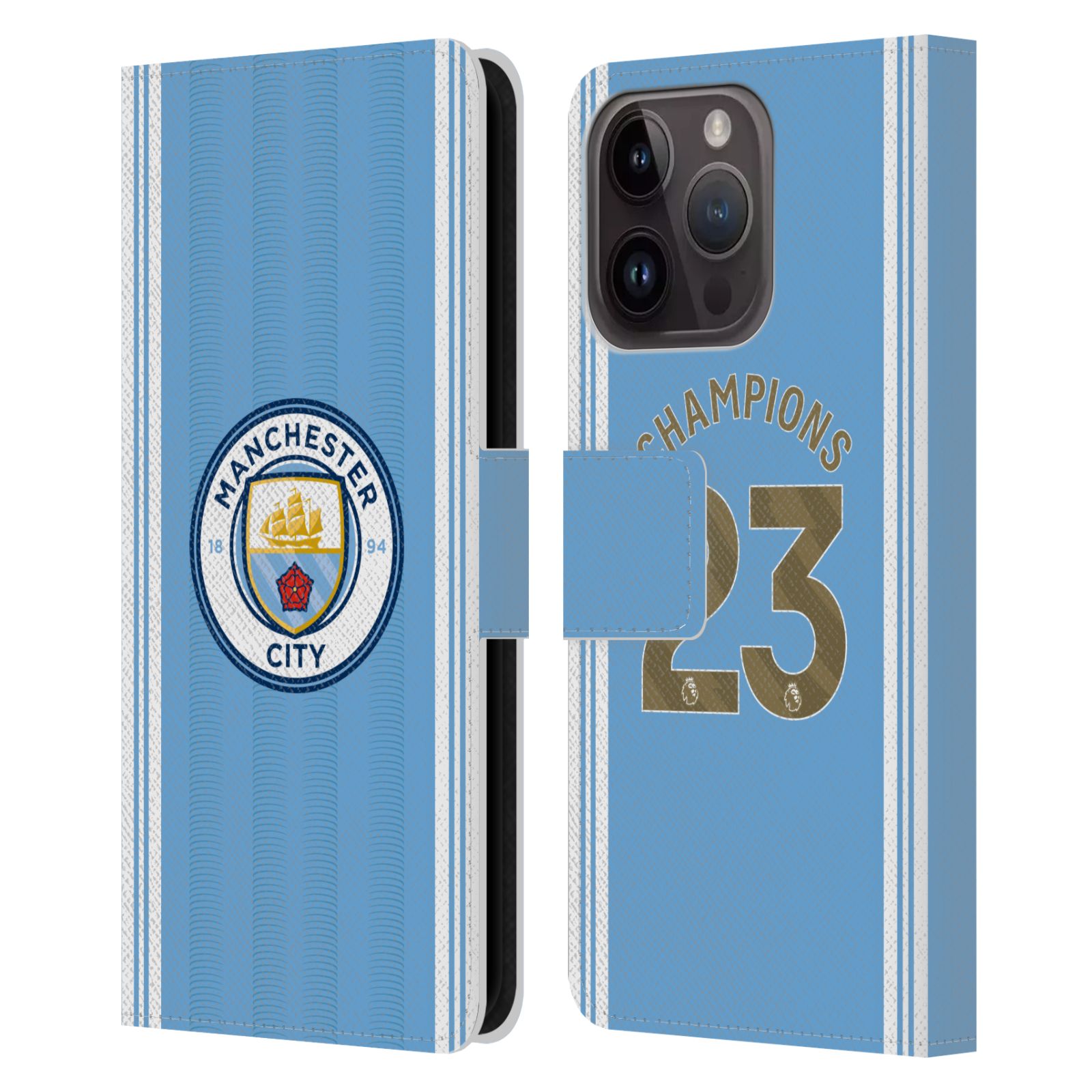 Pouzdro na mobil Apple Iphone 15 PRO - HEAD CASE - Manchester City - Champions dres 2