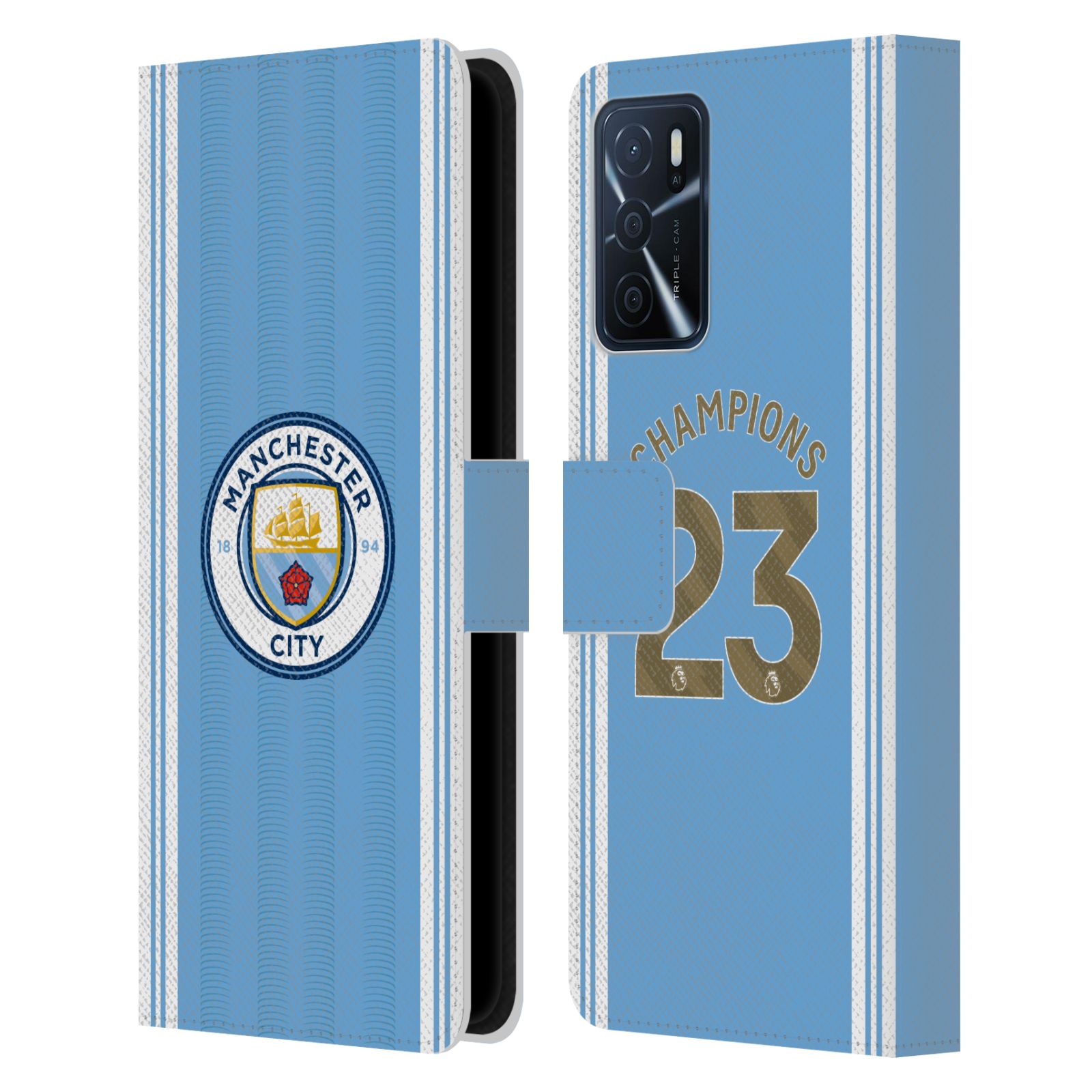 Pouzdro na mobil Oppo A16s - HEAD CASE - Manchester City - Champions dres 2