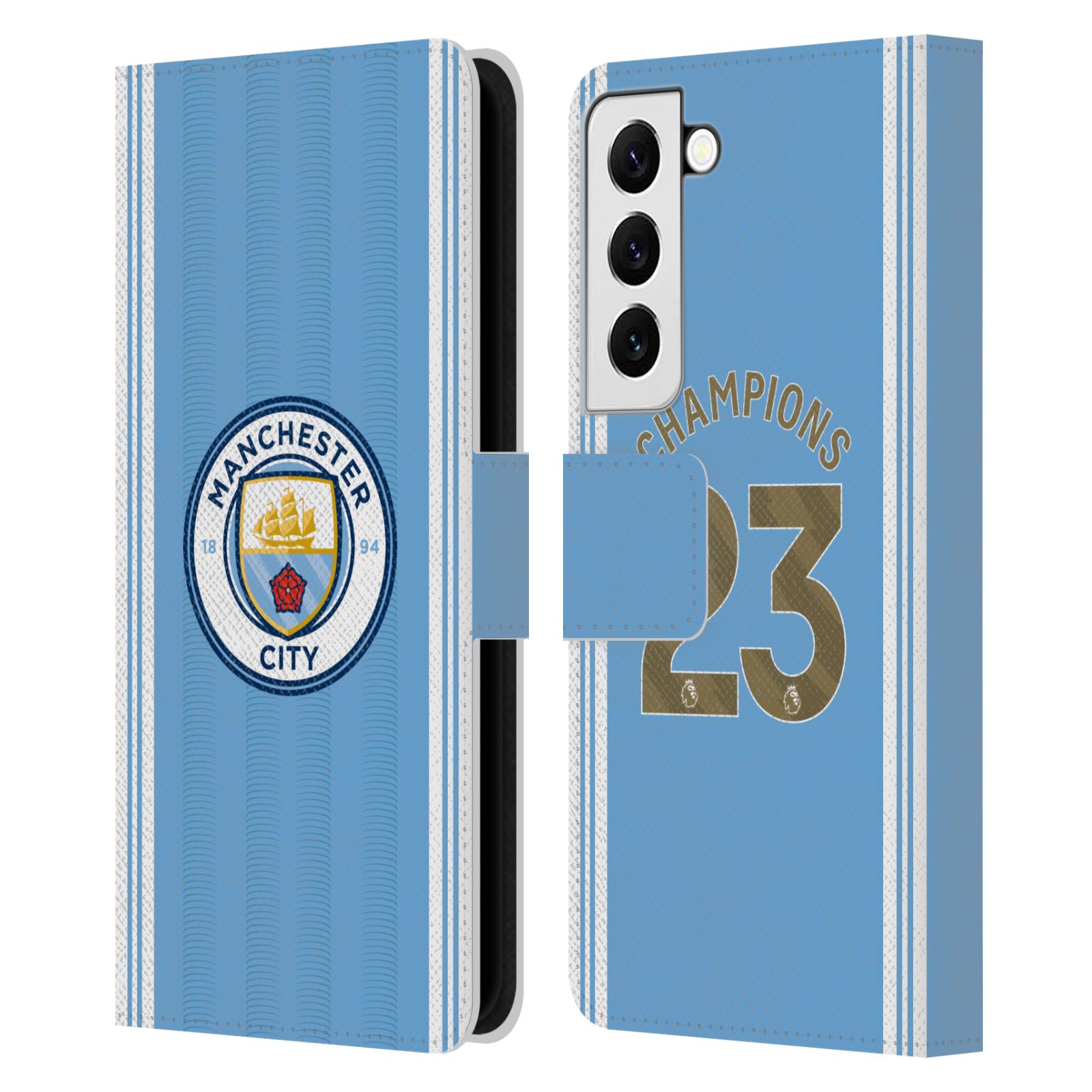 Pouzdro na mobil Samsung Galaxy S22 5G - HEAD CASE - Manchester City - Champions dres 2
