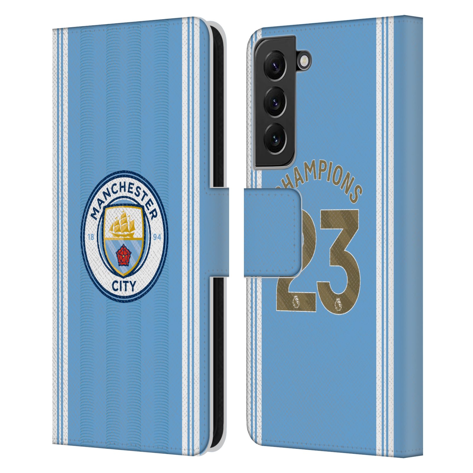 Pouzdro na mobil Samsung Galaxy S22+ 5G - HEAD CASE - Manchester City - Champions dres 2