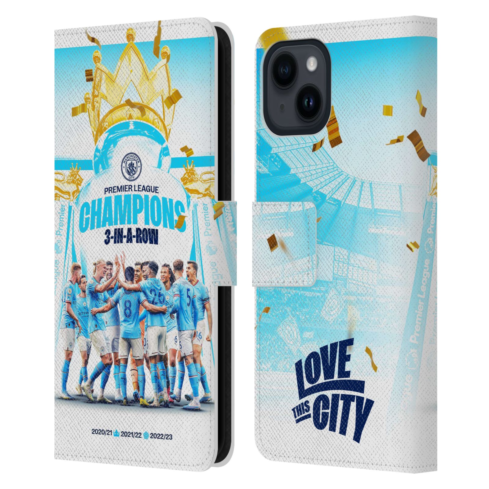 Pouzdro na mobil Apple Iphone 15 - HEAD CASE - Manchester City - Champions 2
