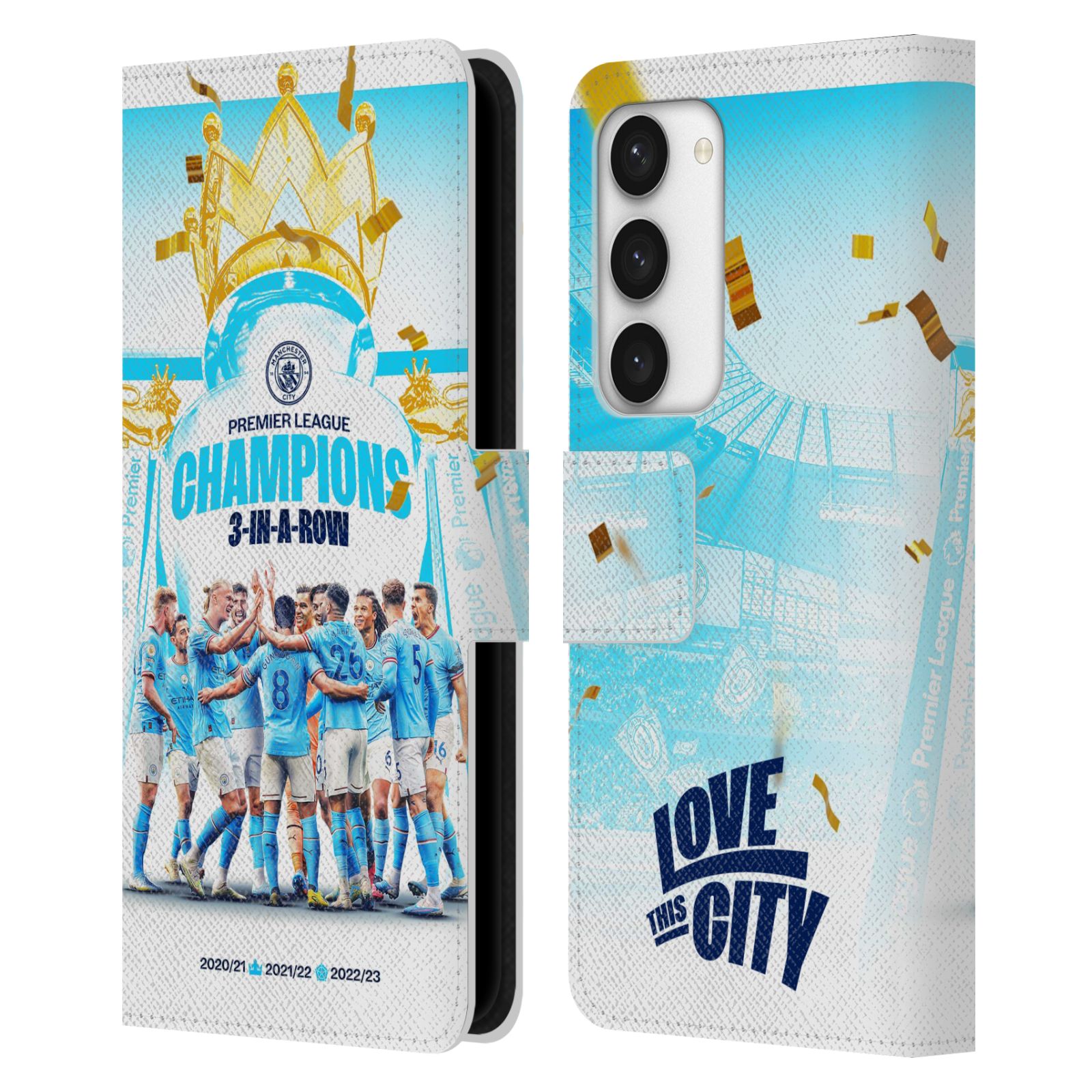 Pouzdro na mobil Samsung Galaxy S23 5G - HEAD CASE - Manchester City - Champions 2