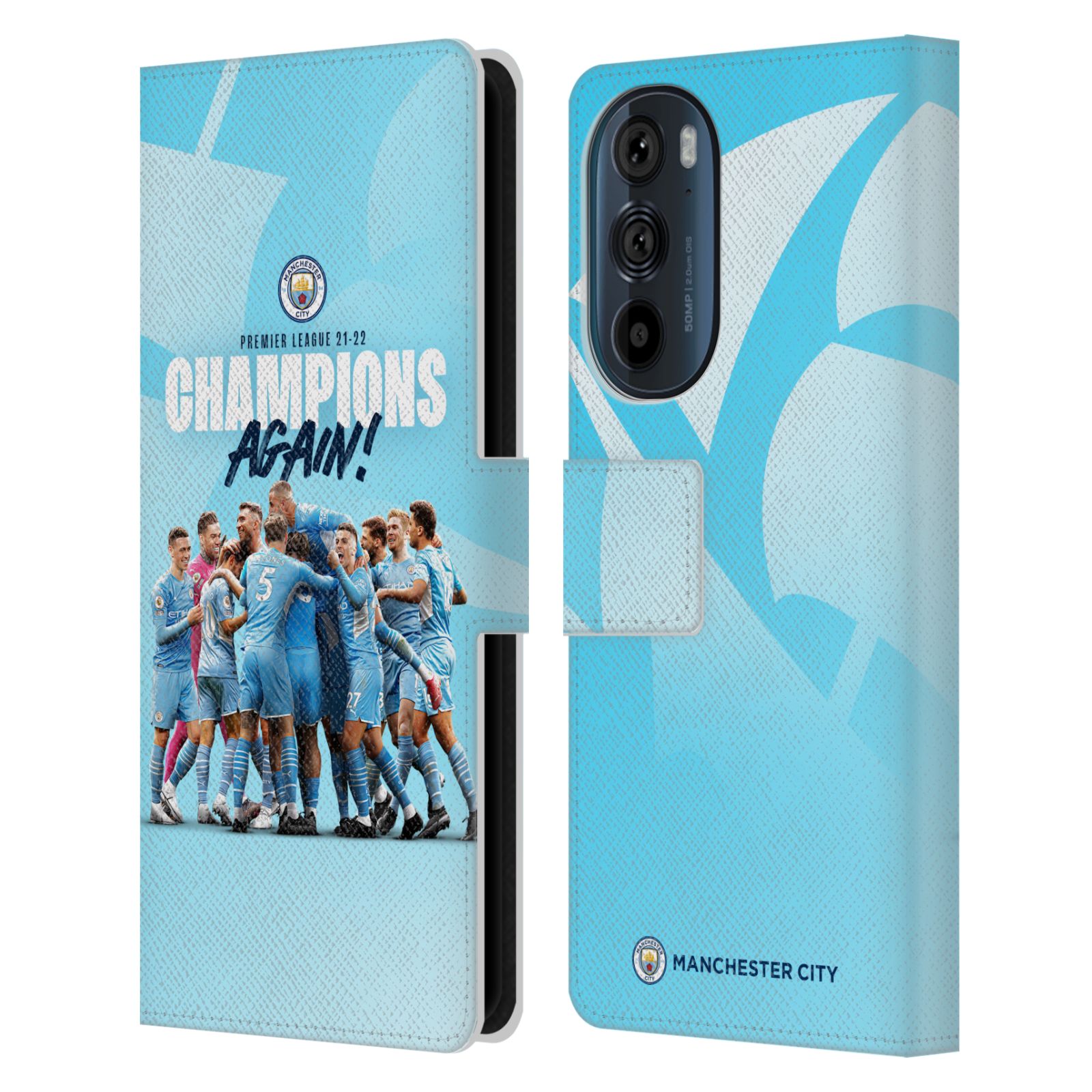 Pouzdro na mobil Motorola EDGE 30 - HEAD CASE - Manchester City - Šampioni