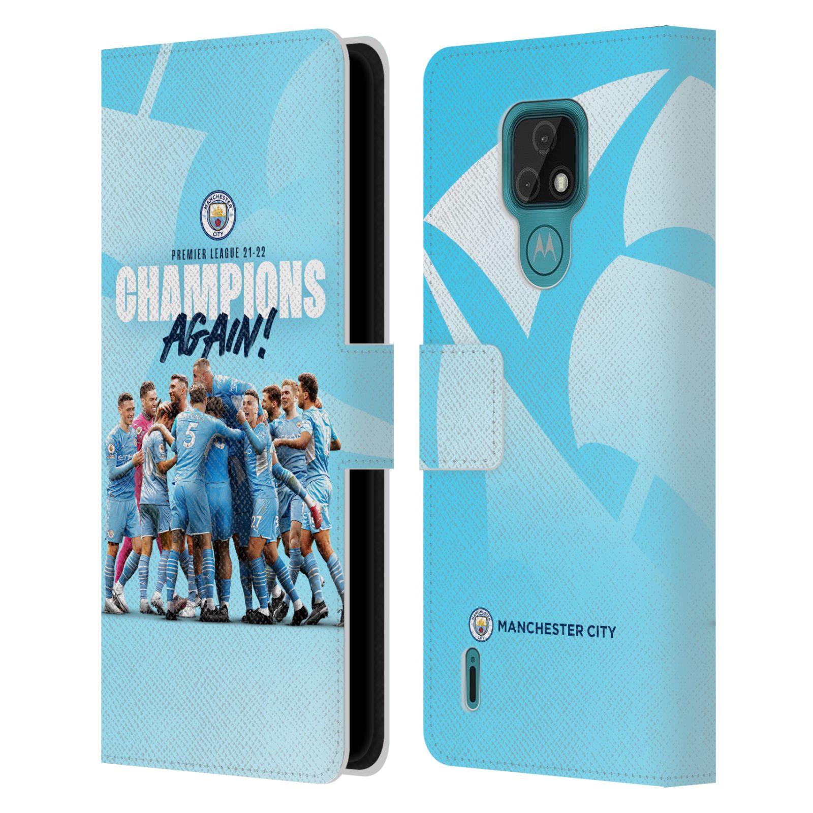 Pouzdro na mobil Motorola Moto E7 - HEAD CASE - Manchester City - Šampioni