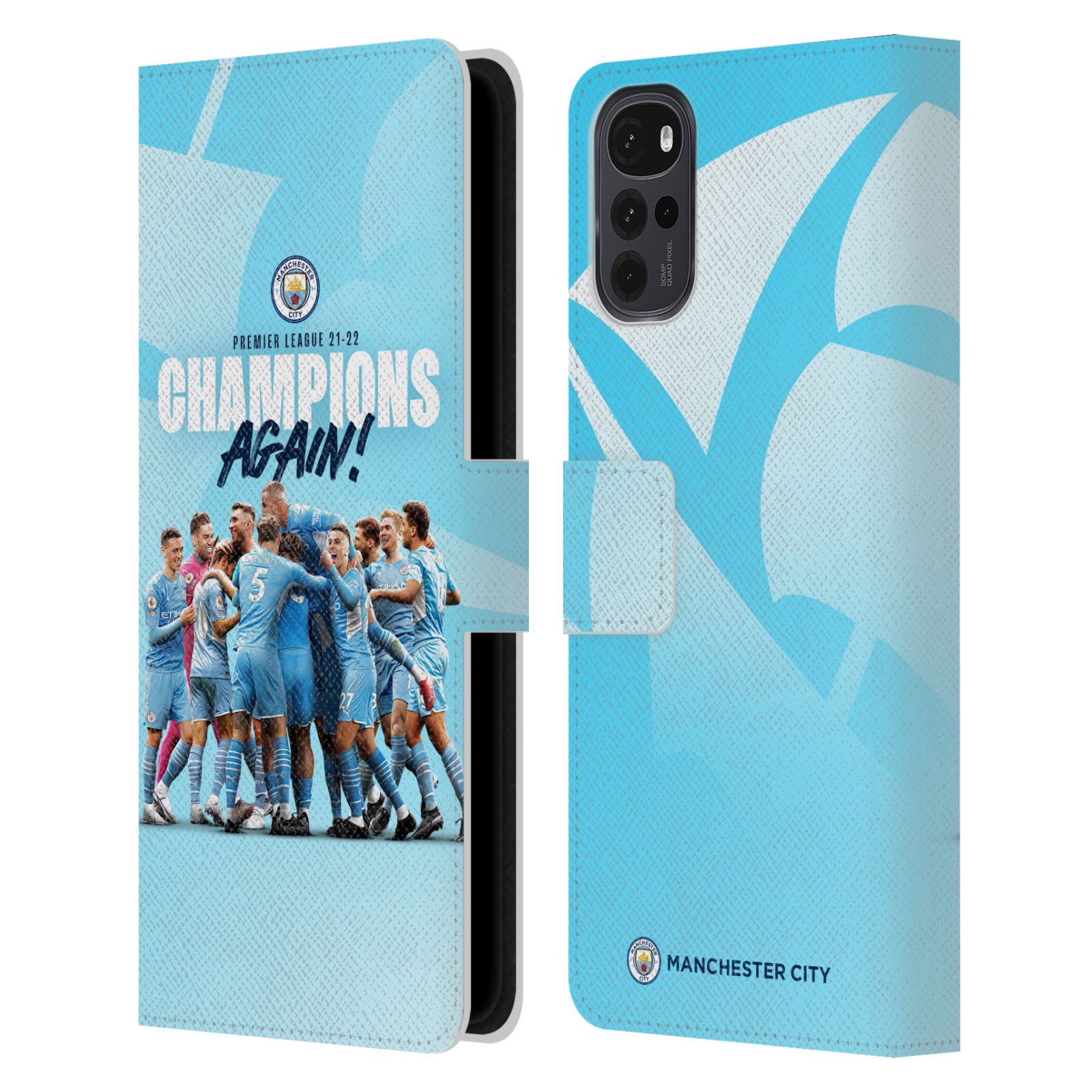 Pouzdro na mobil Motorola Moto G22 - HEAD CASE - Manchester City - Šampioni